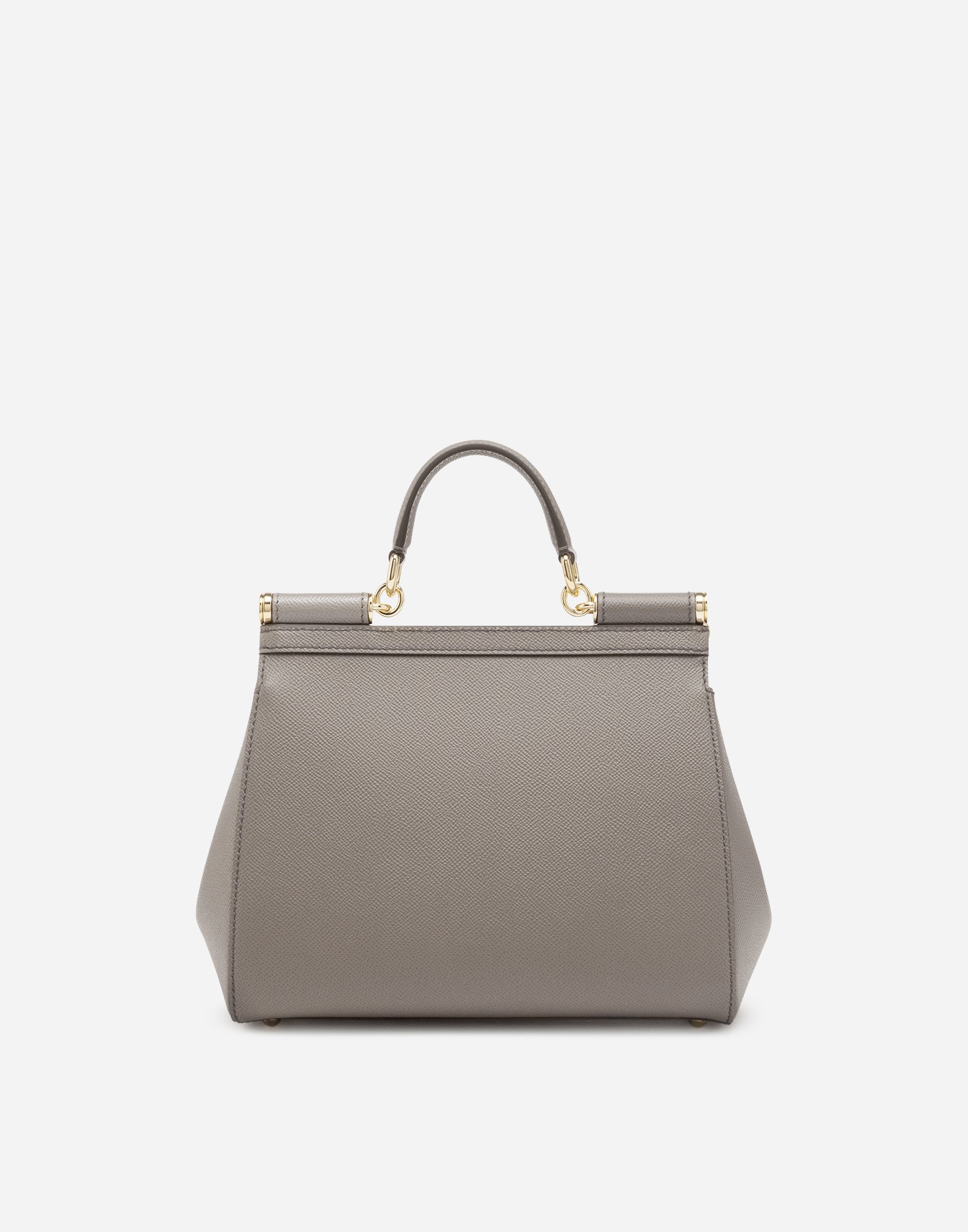 Dolce & Gabbana Large Sicily Handbag In Light Mud Calf Leather In Beige