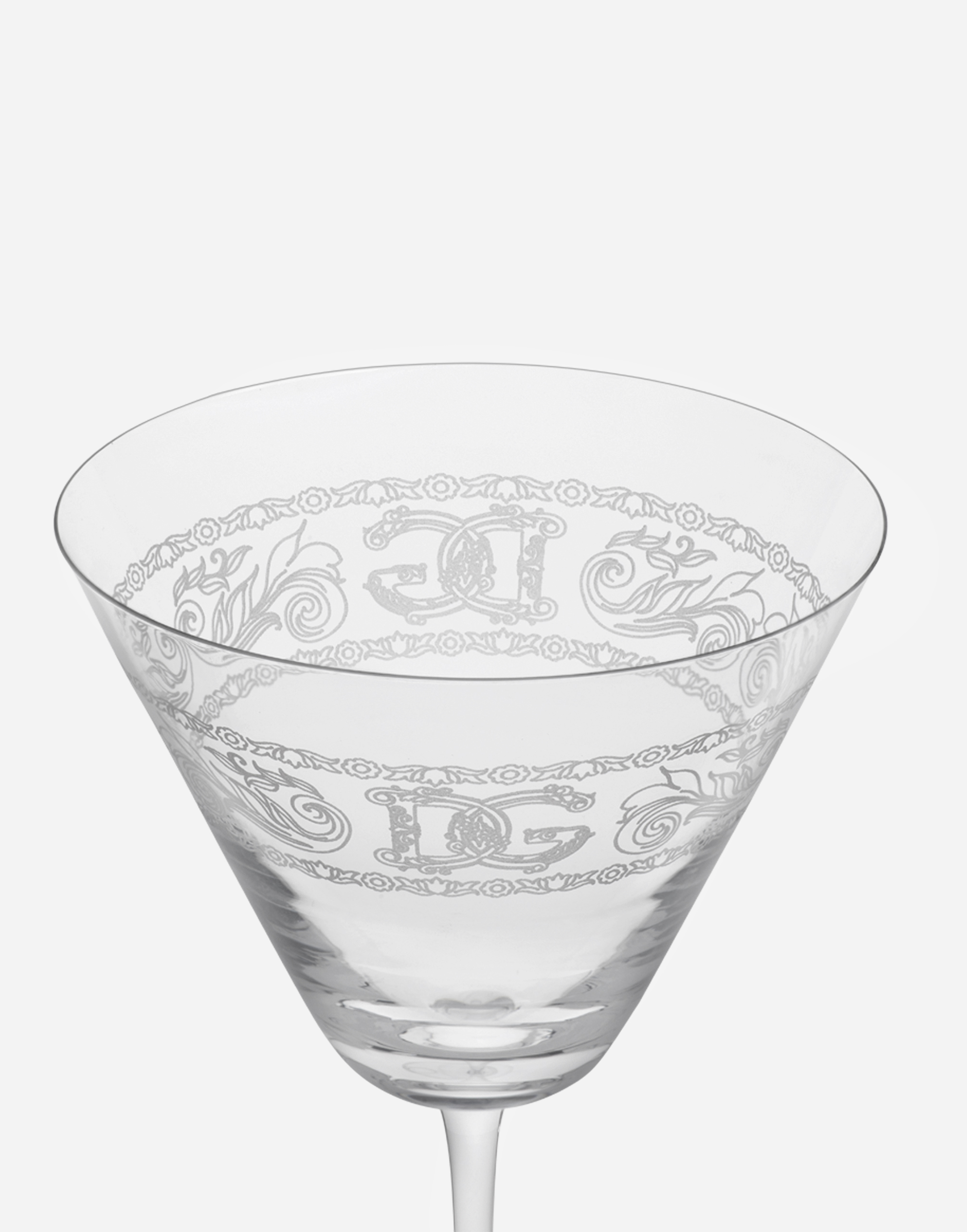 Dolce & Gabbana Logo-embossed Martini Glass In Multicolor