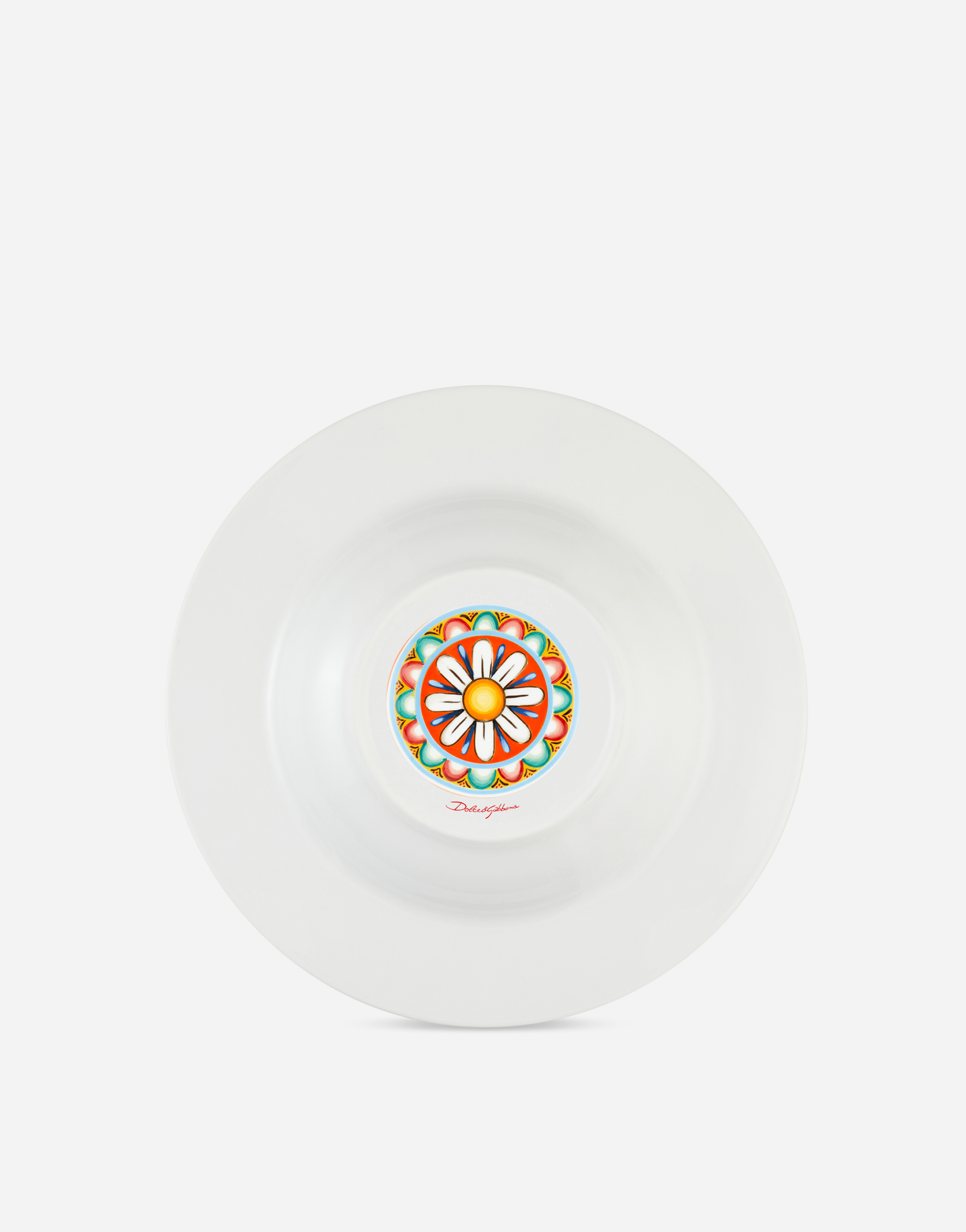 Dolce & Gabbana Set 2 Soup Plates In Fine Porcelain Multicolor Unisex Onesize In Multicolor