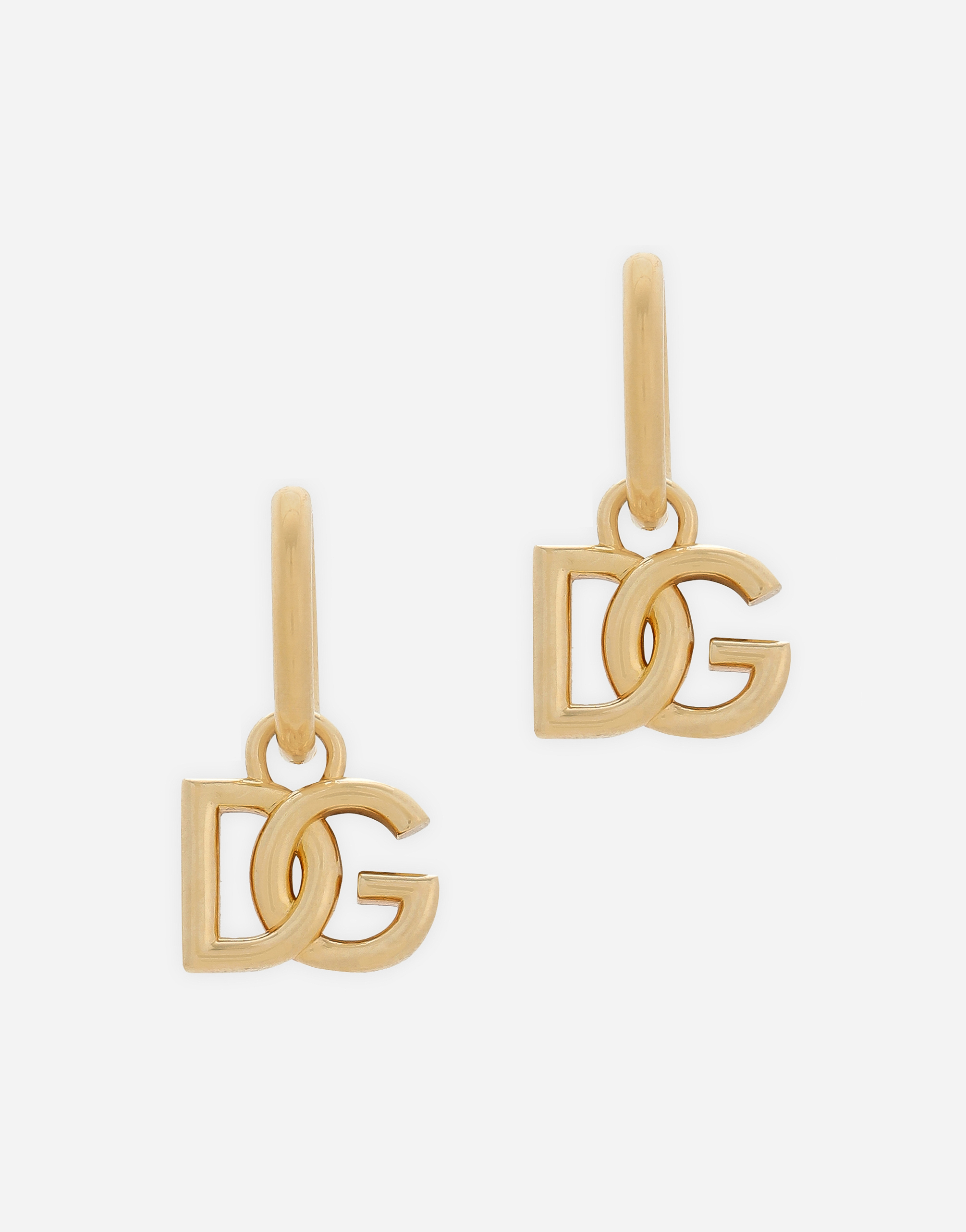 DOLCE & GABBANA CREOLE EARRINGS WITH DG LOGO