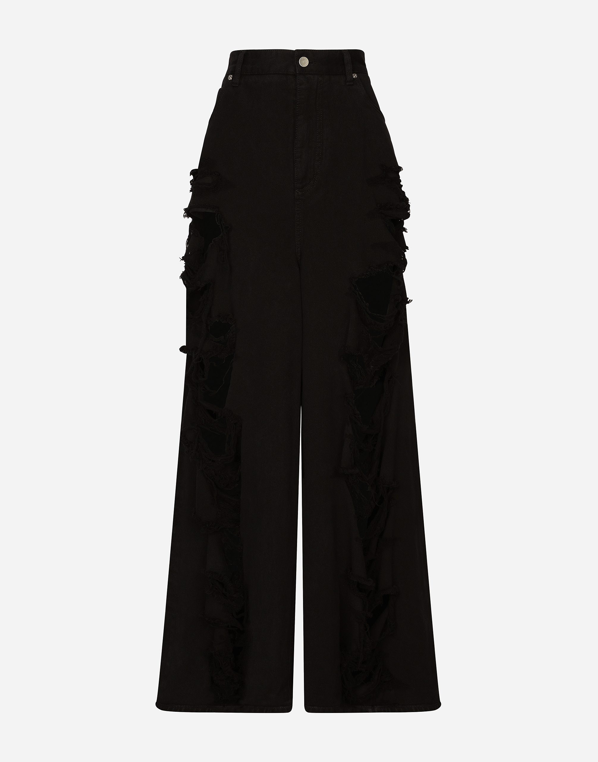 DOLCE & GABBANA FLARED JEANS WITH RIPPED DETAILS