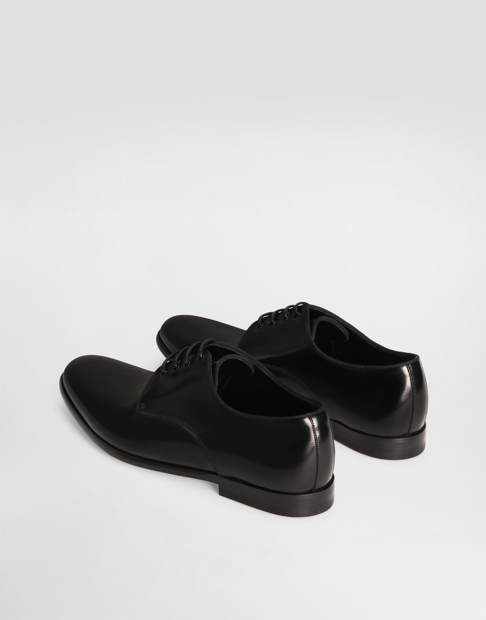 Dolce & Gabbana Calfskin Derby Shoes In Black