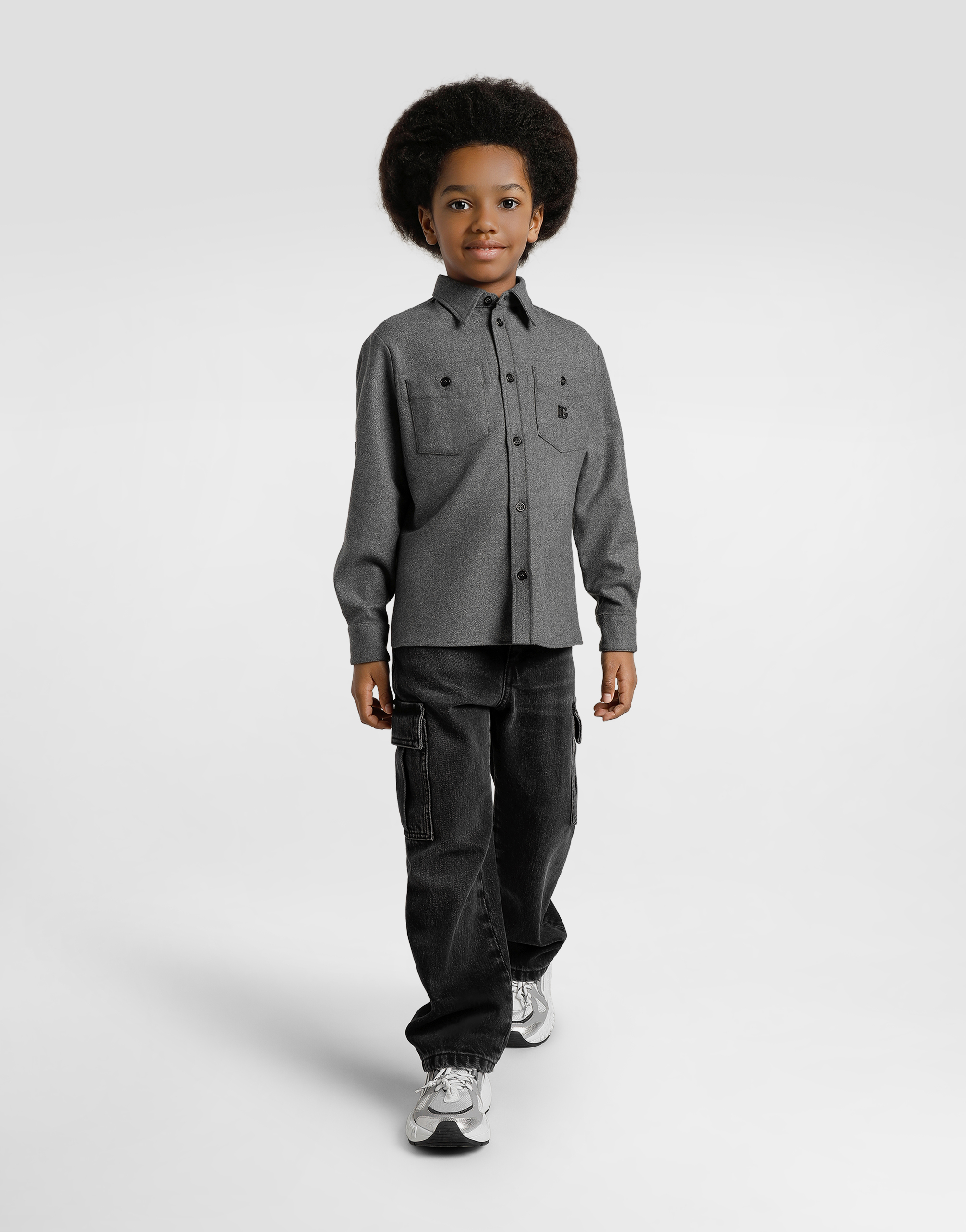 Denim cargo trousers