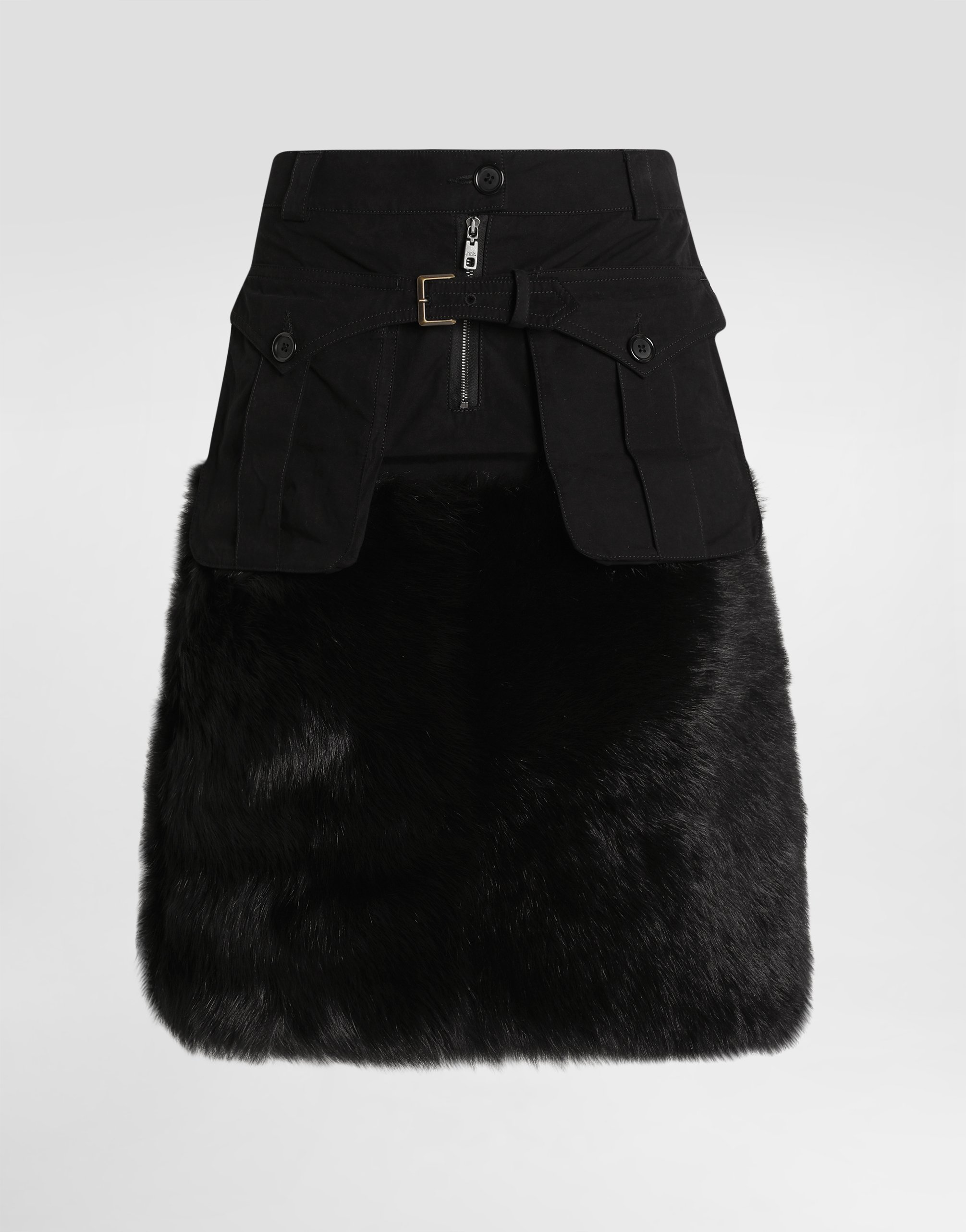 Dolce & Gabbana Belted Panelled Skirt In Black