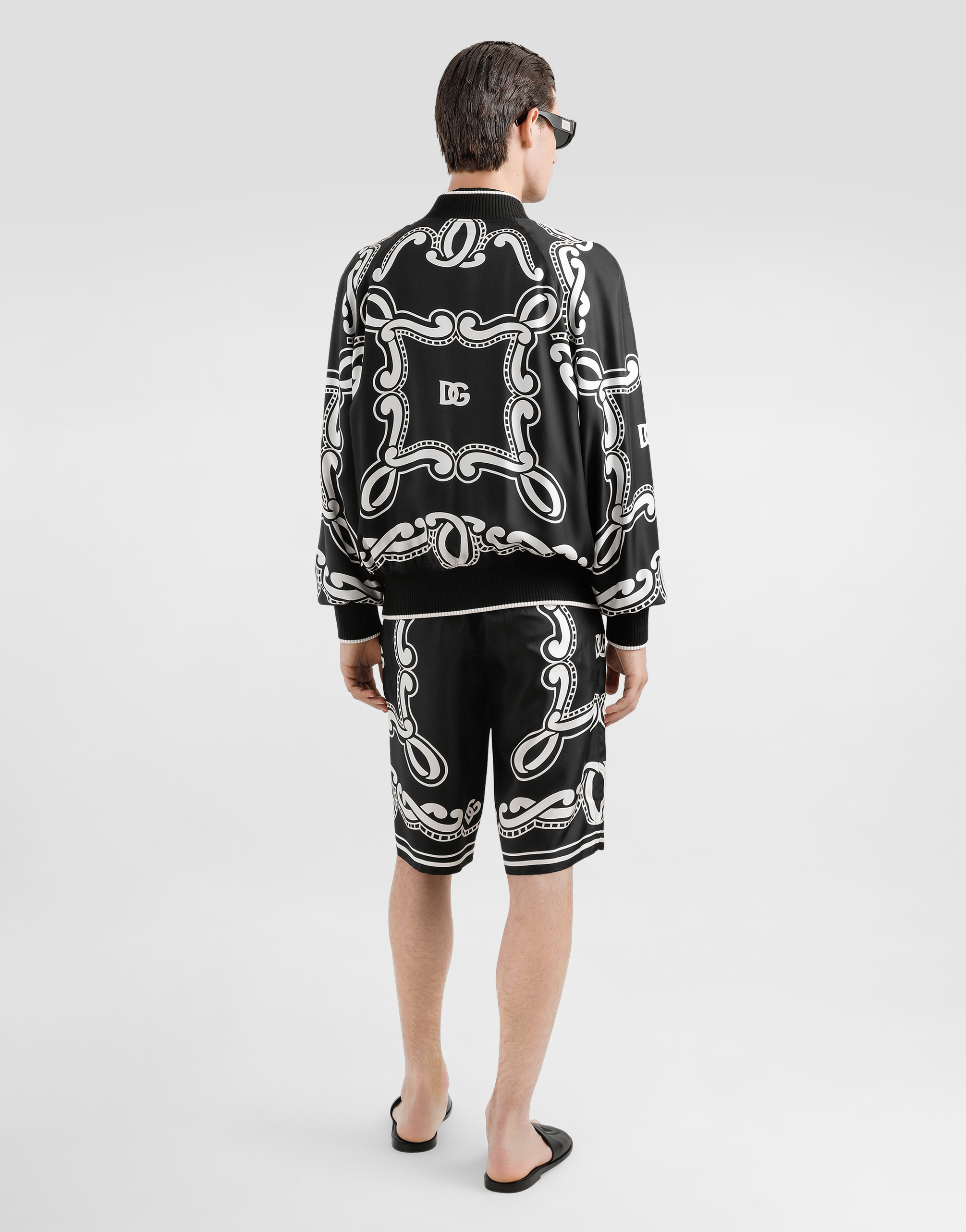 Dolce & Gabbana Elastic Drawstring Waist Shorts In Print