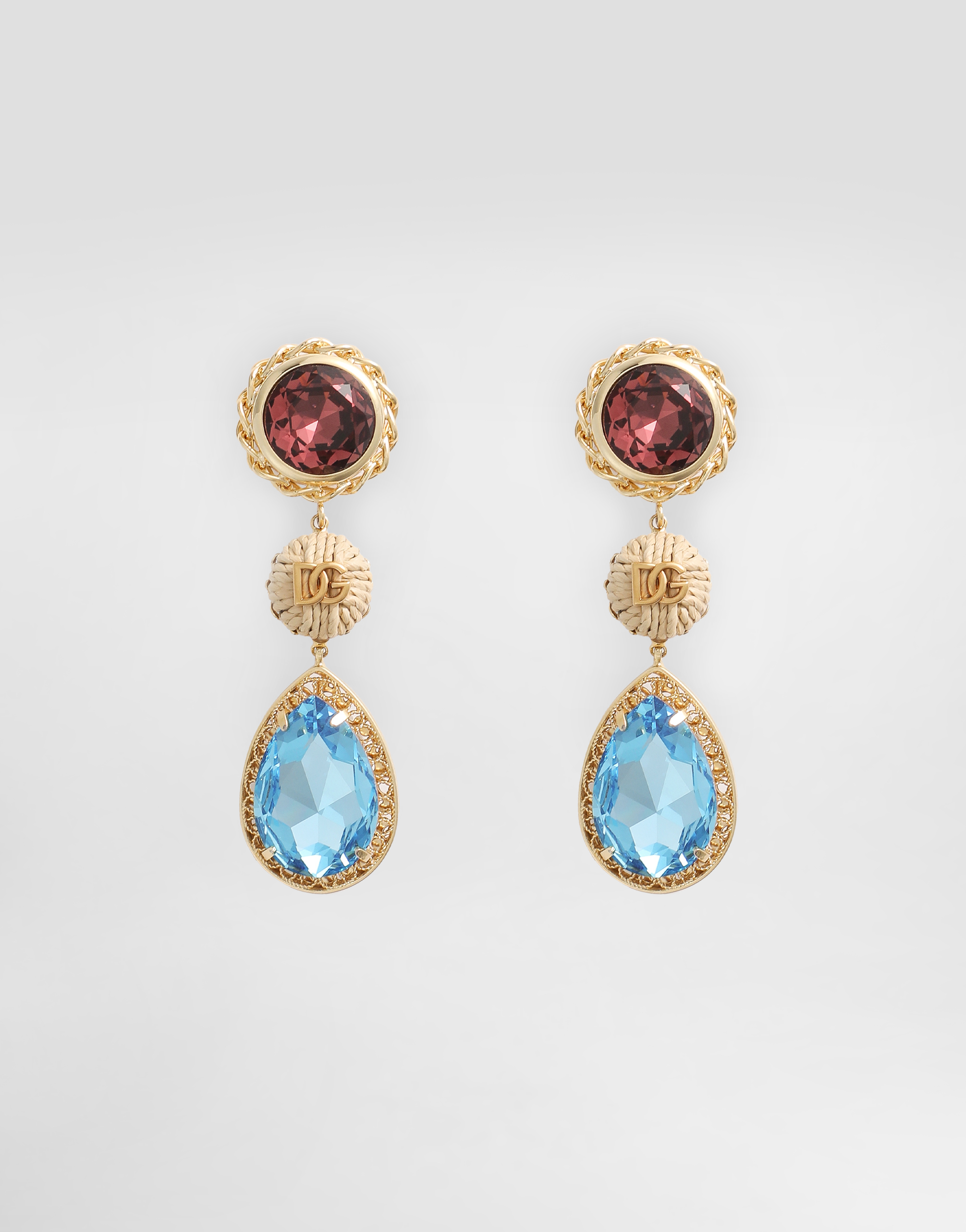 Dolce & Gabbana Rhinestone Clip Earrings - Woman Bijoux Multi-colored Metal Onesize