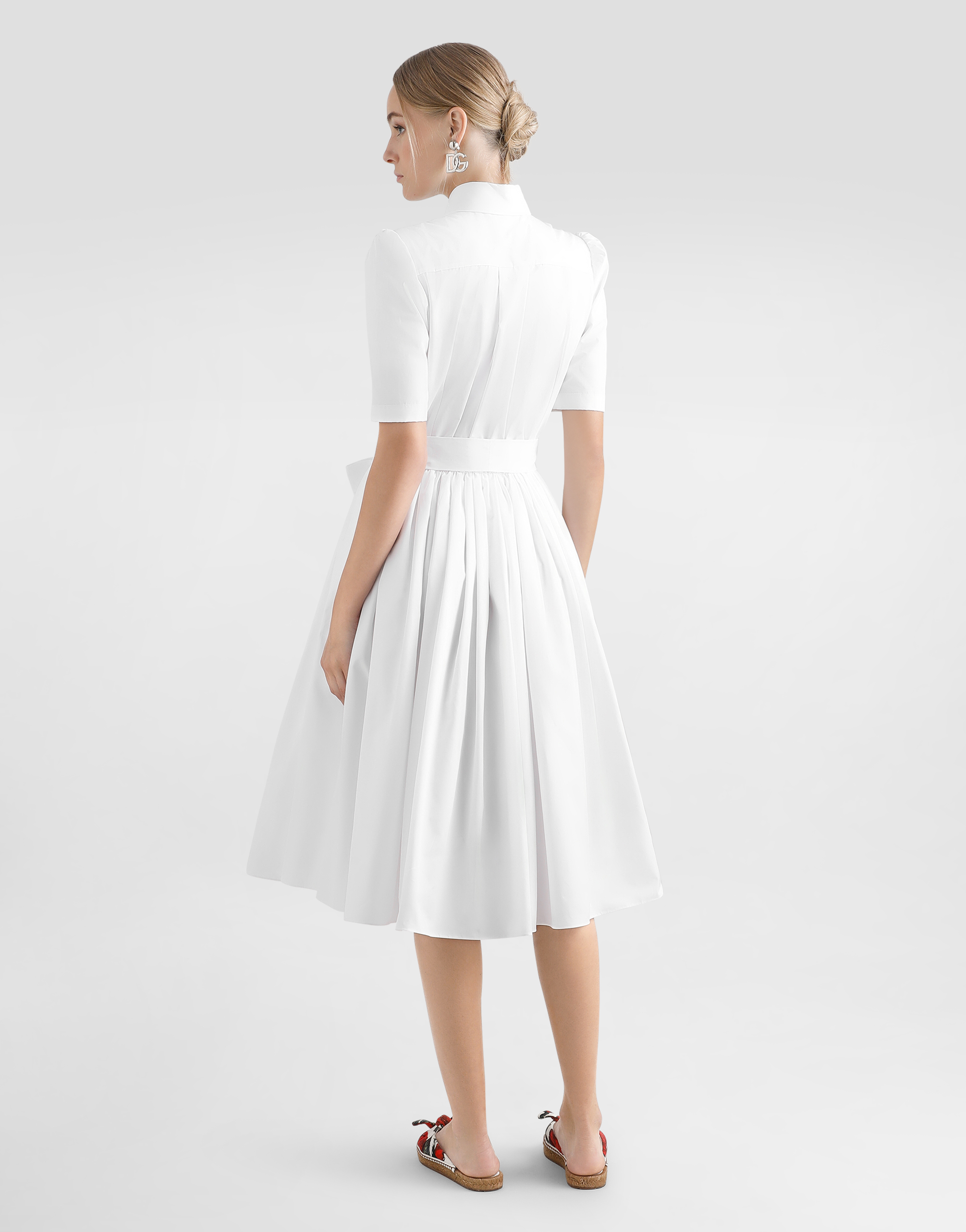 Dolce & Gabbana Cotton Calf-length Shirt Dress In White