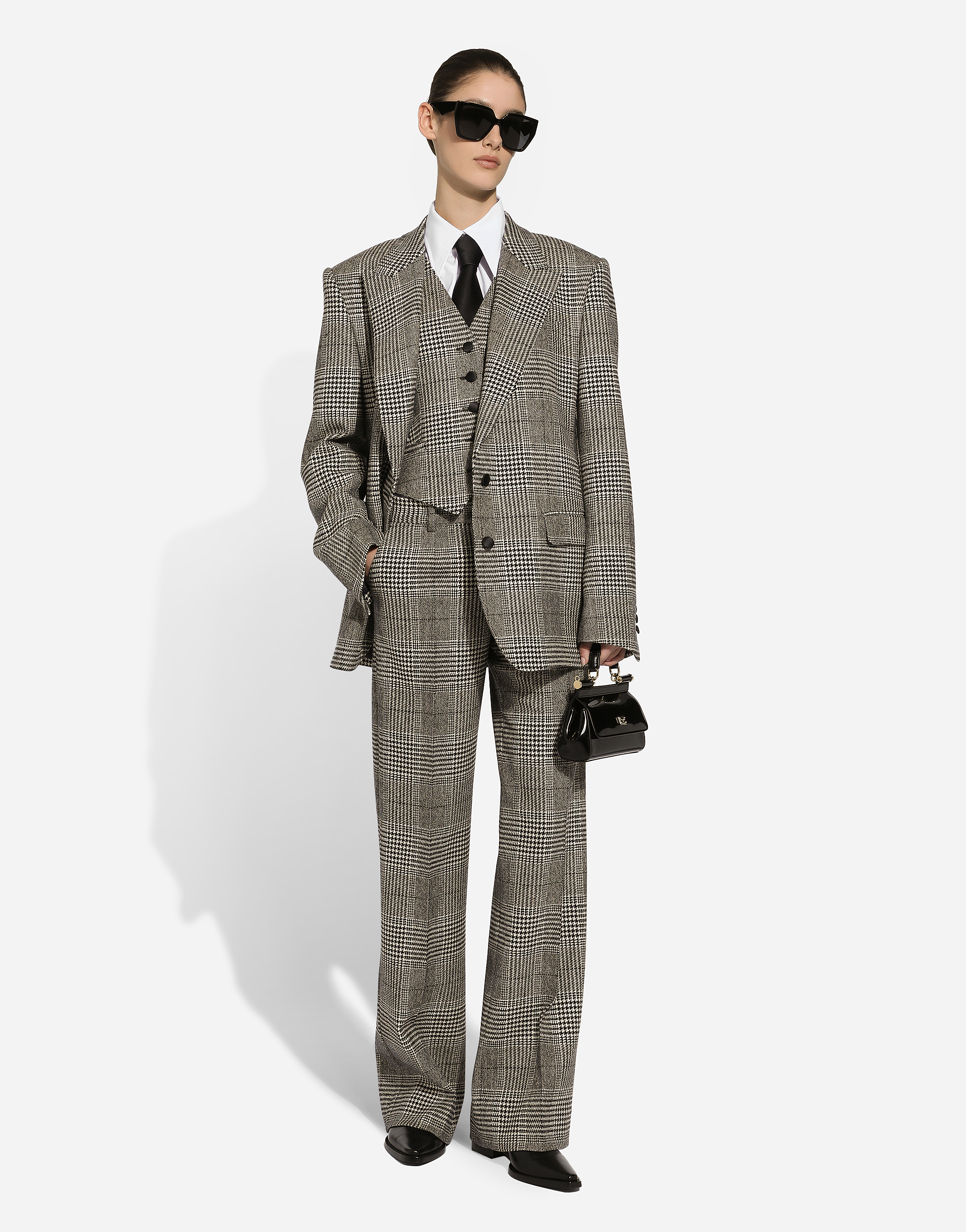 Dolce & Gabbana Tartan Check Trousers For Women In Multicolor