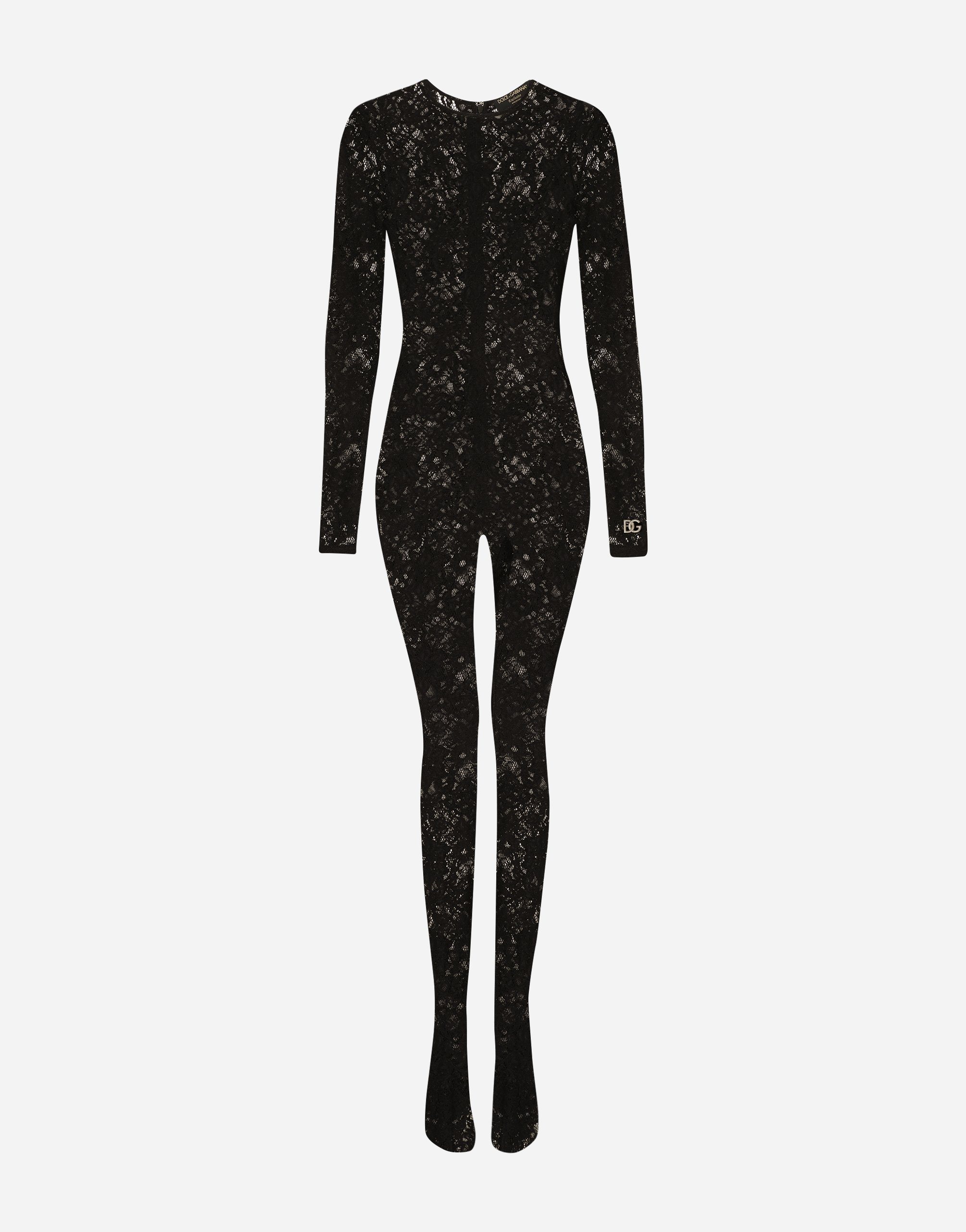 Dolce & Gabbana Lace Jumpsuit In Black