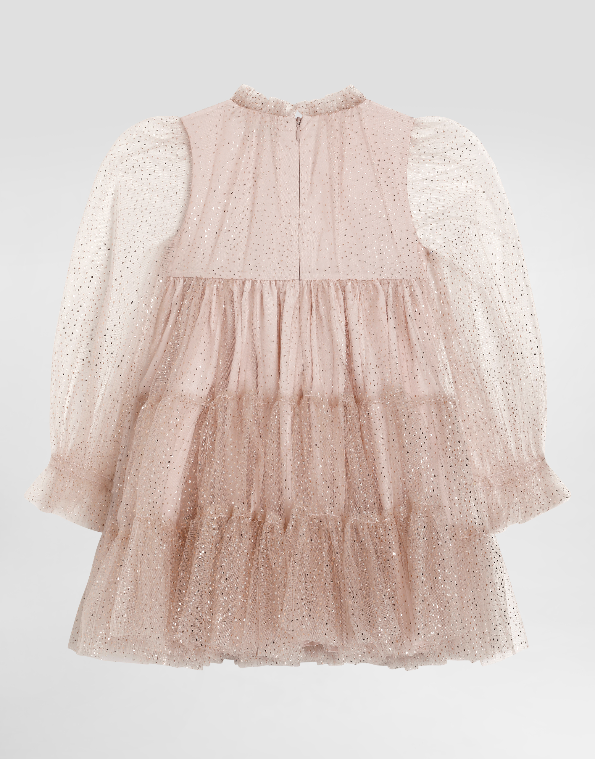 Dolce & Gabbana Abito In Tulle Stampa Pois In Pink