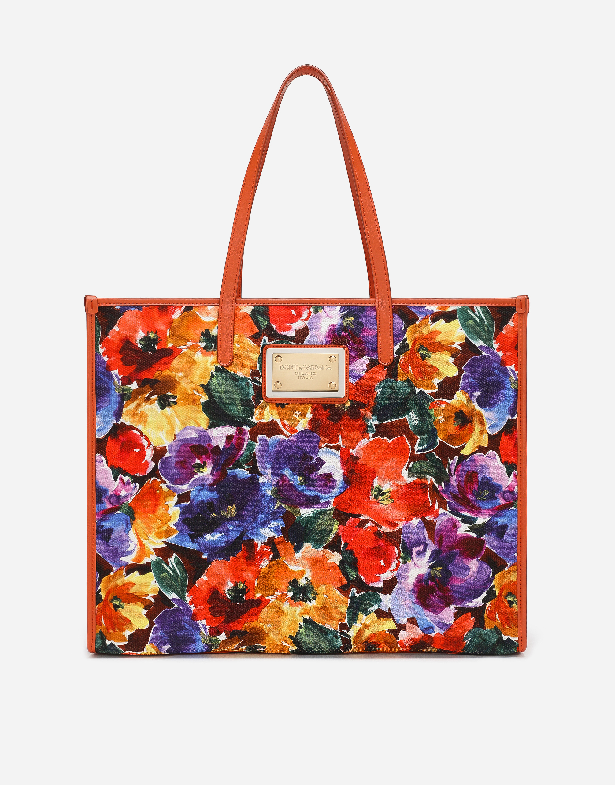 Dolce & Gabbana Floral-print Cotton-blend Shoulder Bag In Multicolor
