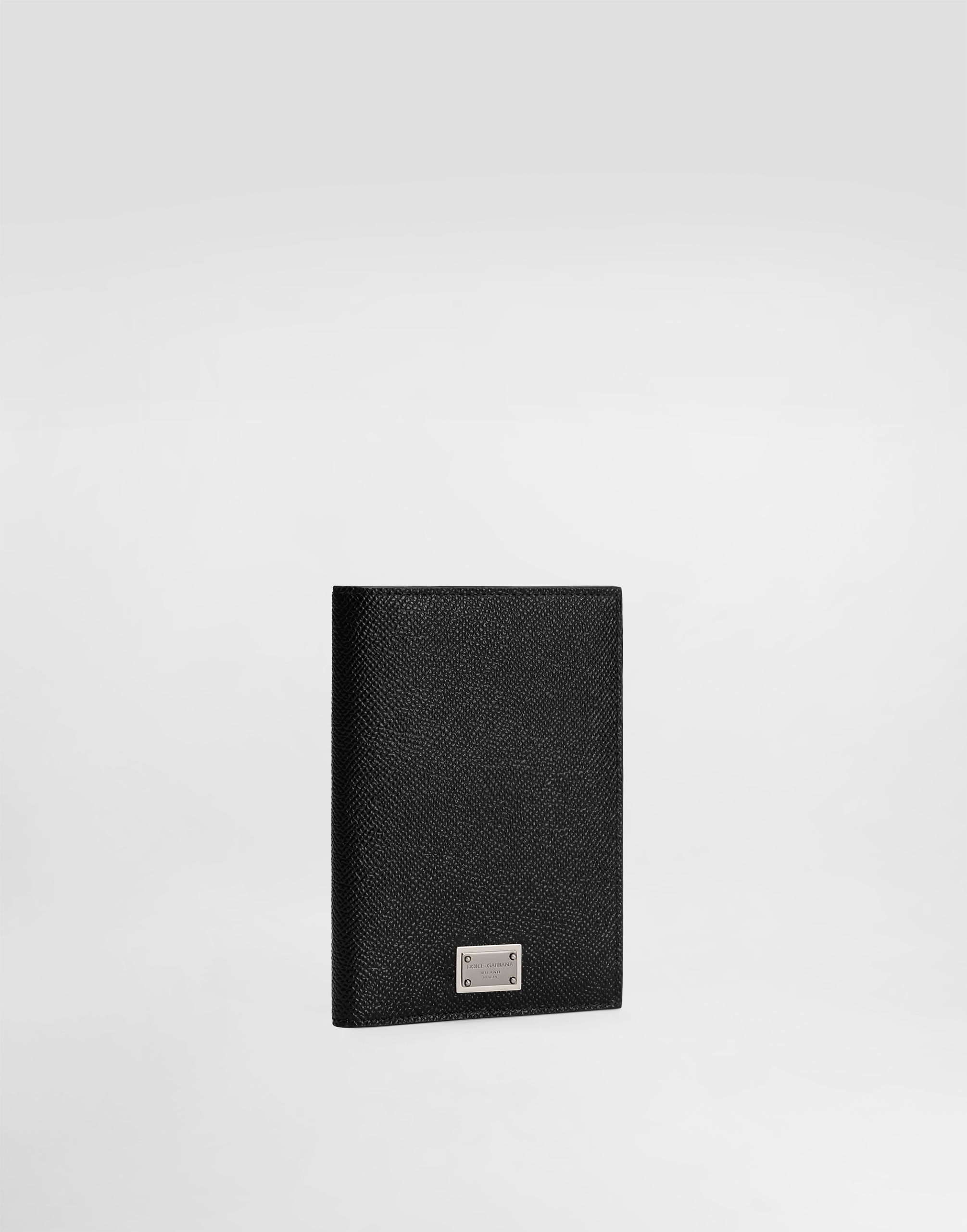  Dolce & Gabbana Dolce & Gabbana Calfskin Passport Holder With Logo Tag - Man Wallets And Small Leather Goods Black Leather Onesize 