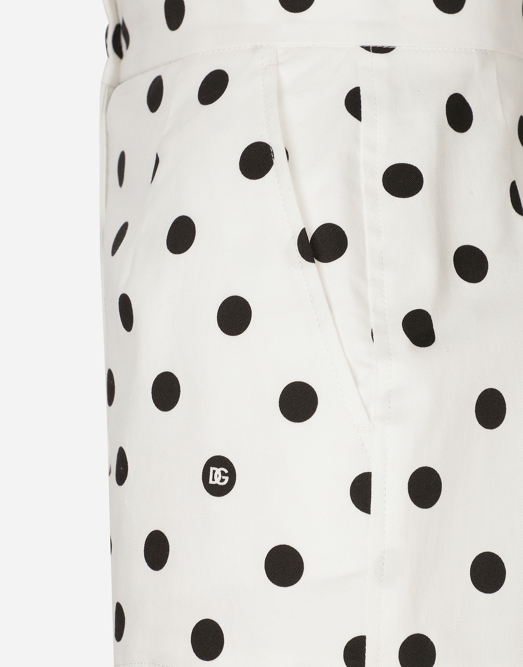 Shop Dolce & Gabbana High-waisted Cotton Shorts With Polka-dot Print In プリ