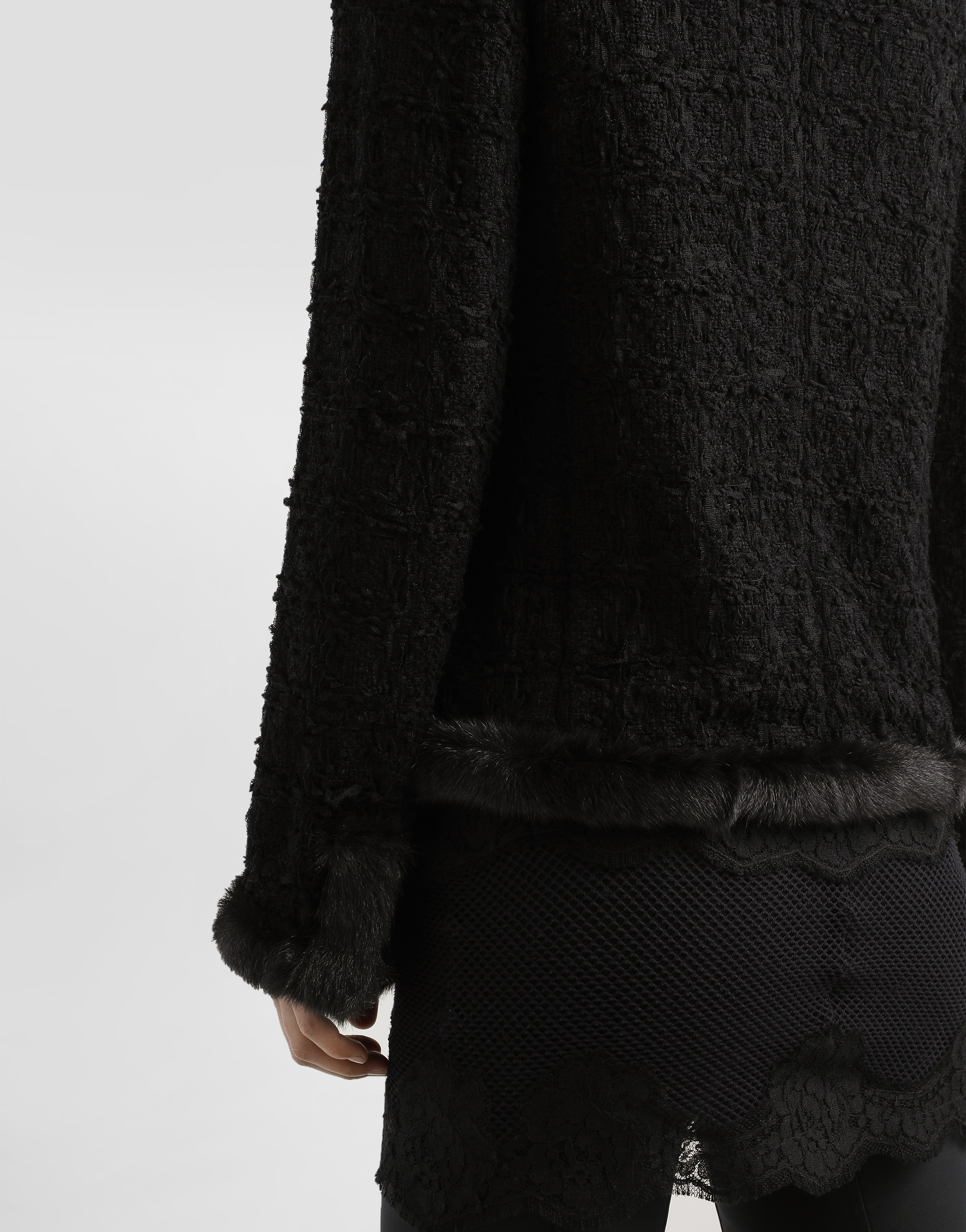 Single-breasted tweed jacket