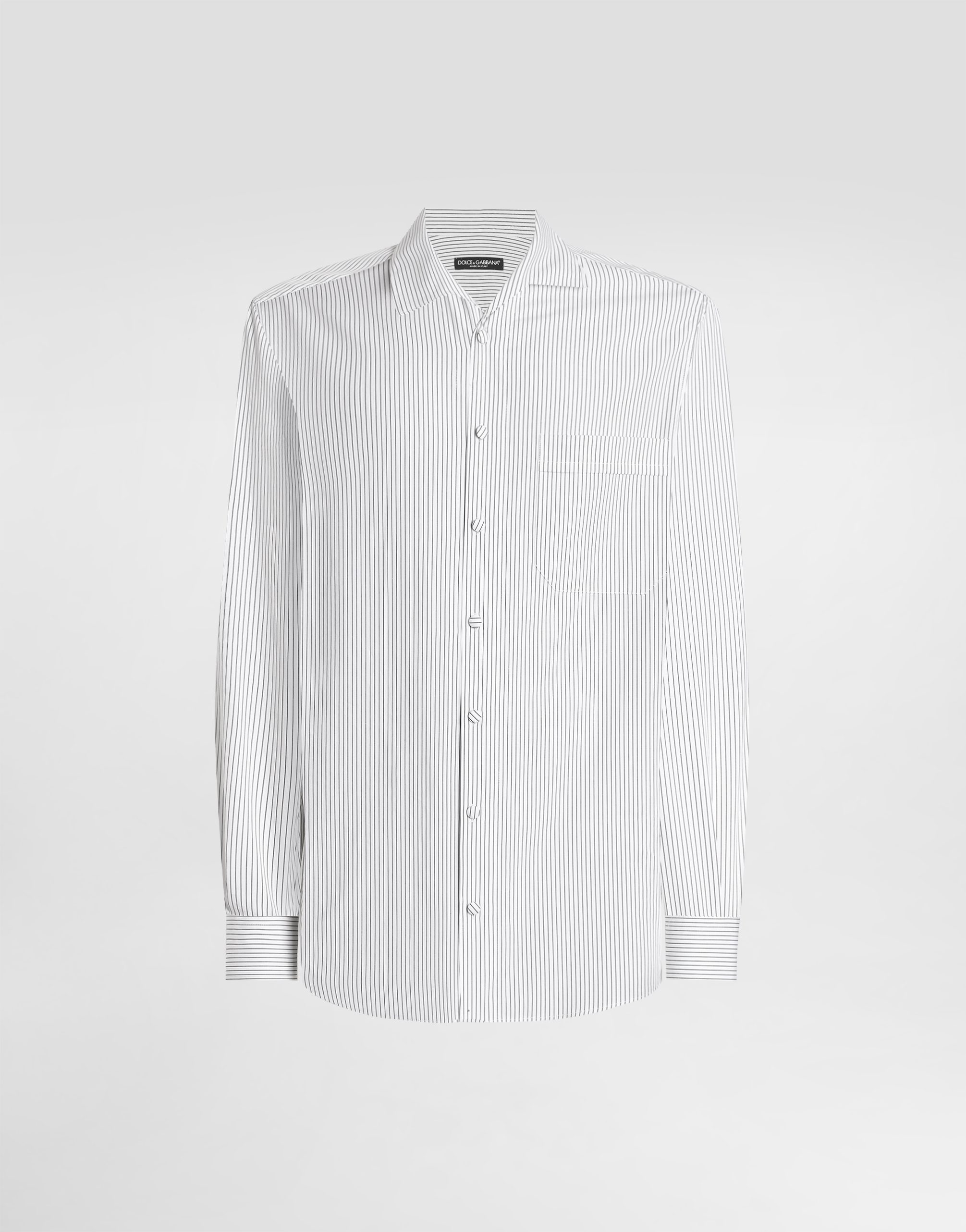 Striped poplin martini shirt