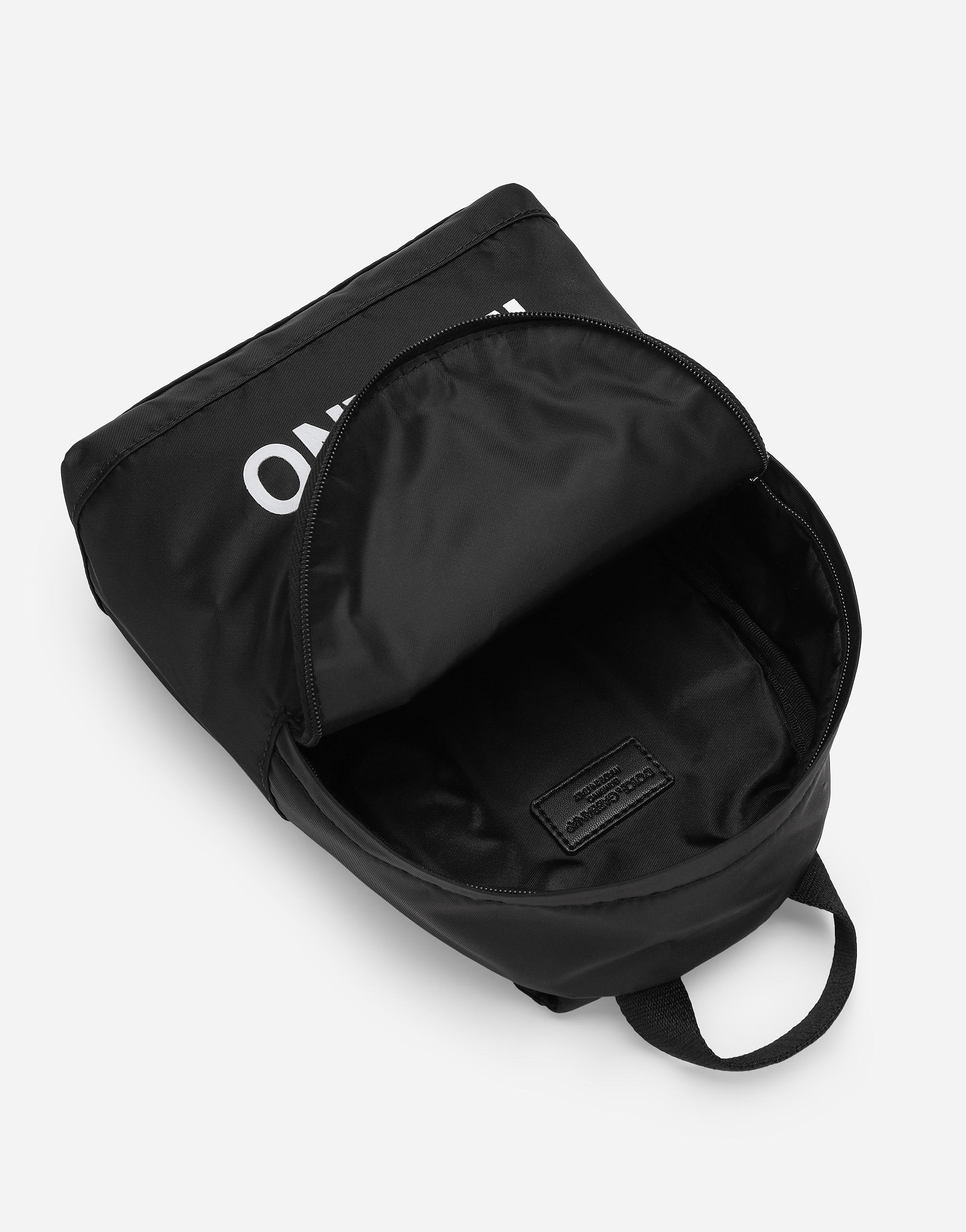 Dolce & Gabbana Logo-patch Gabardine-weave Backpack In Black