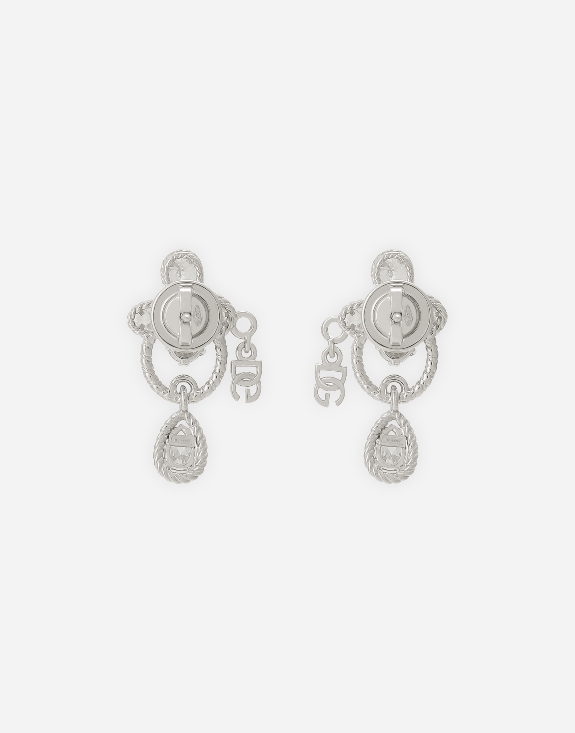 Shop Dolce & Gabbana Easy Diamond Earrings In White Gold 18kt And Diamonds In ホワイト