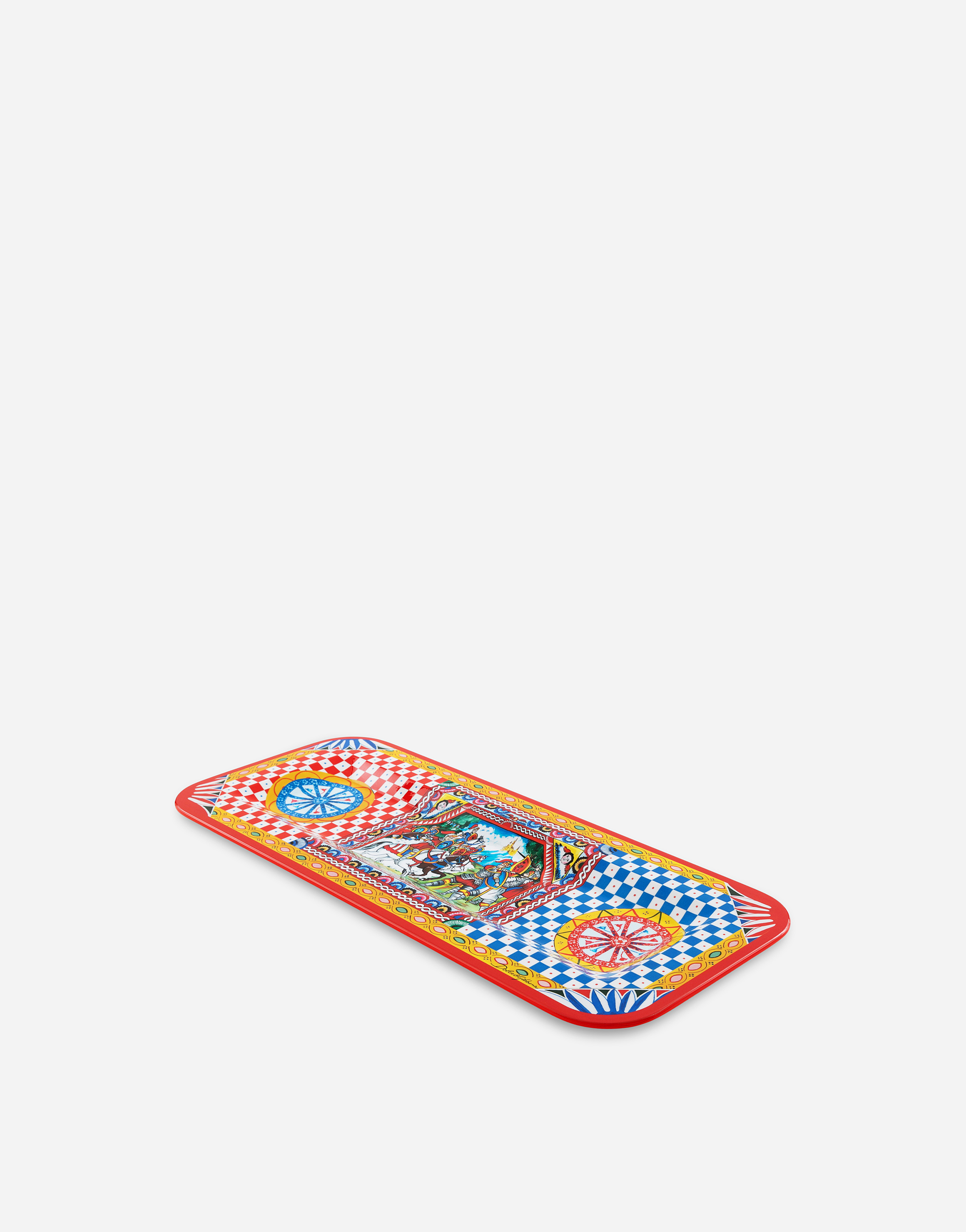 Shop Dolce & Gabbana Wooden Tray Small In Multicolor