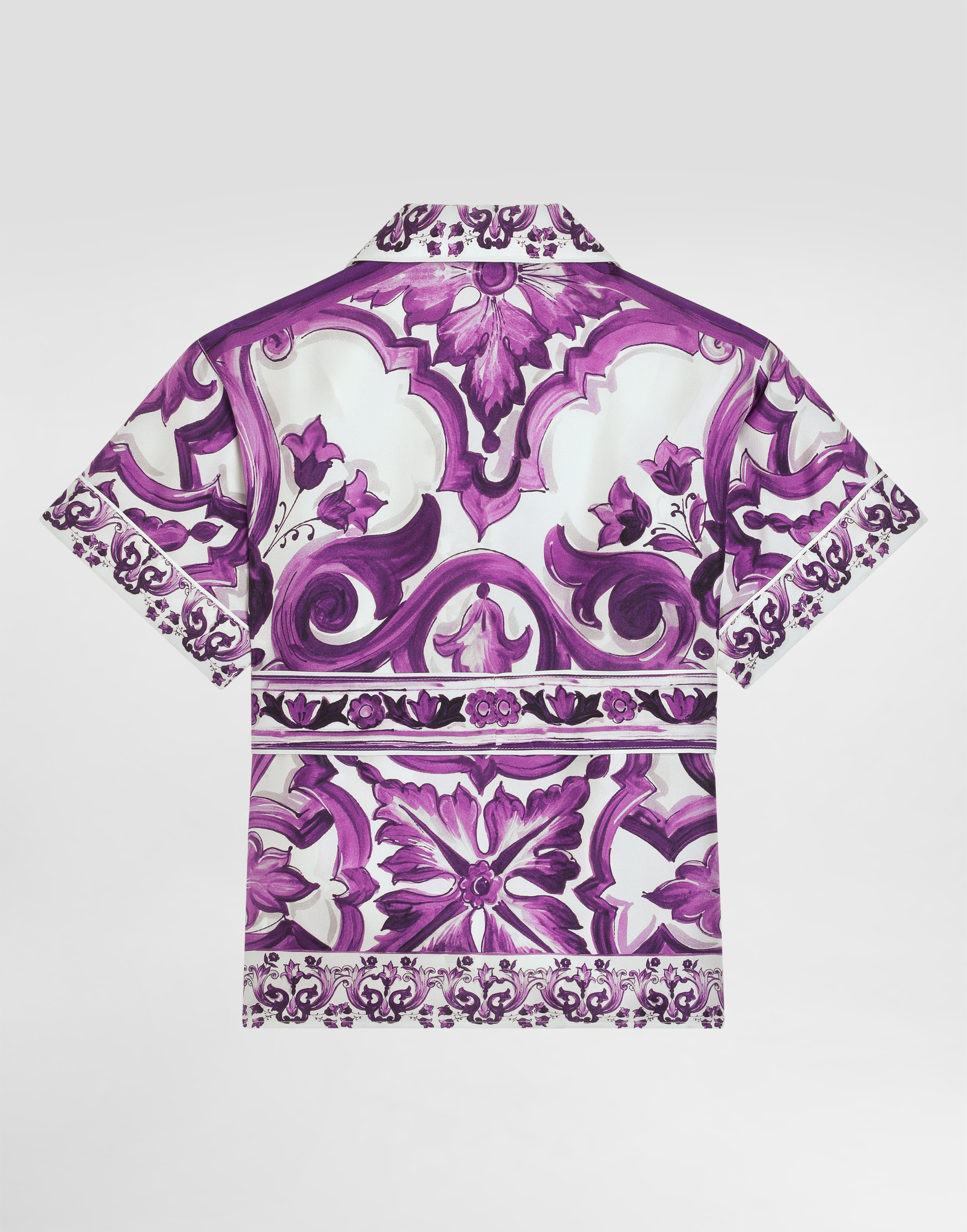 Dolce & Gabbana Majolica-print Twill Shirt In Purple