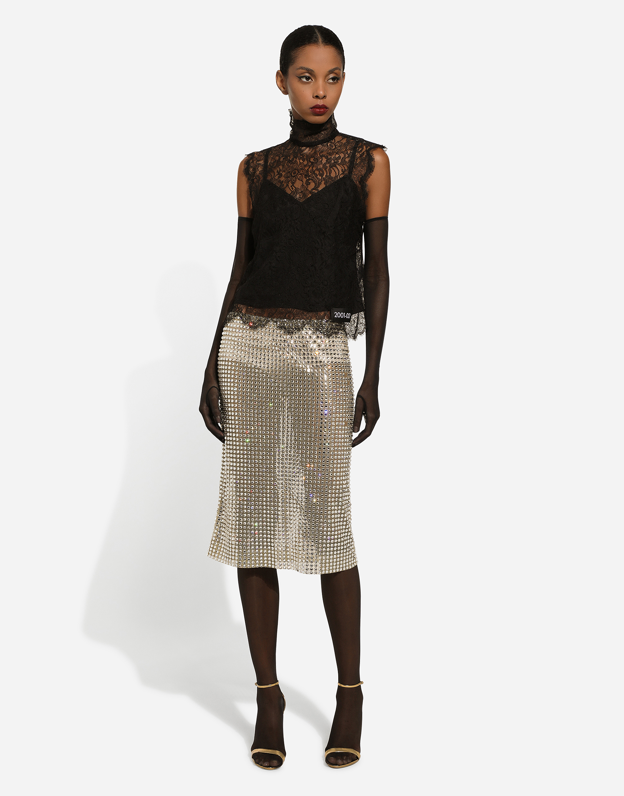  Dolce & Gabbana Top Sans Manches En Dentelle De Chantilly - Femme Tops Et Chemisiers Noir Dentelle 54 