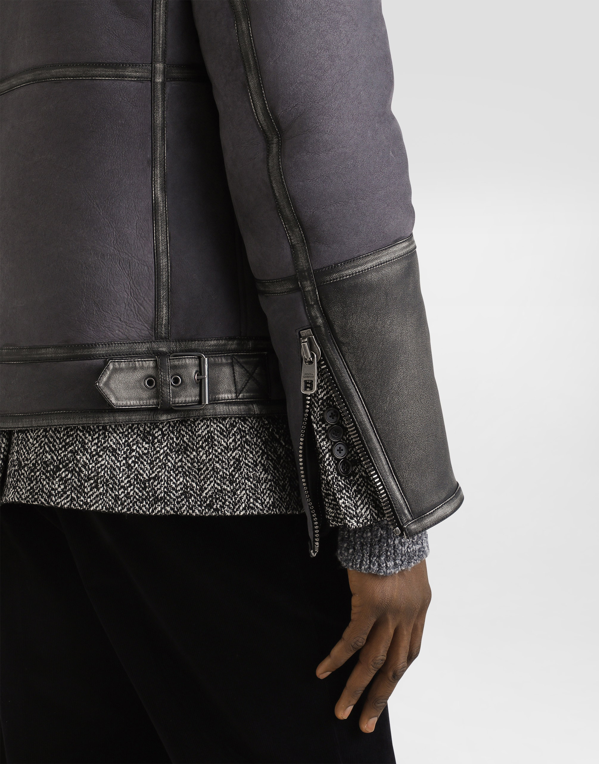 Shearling bomber jacket