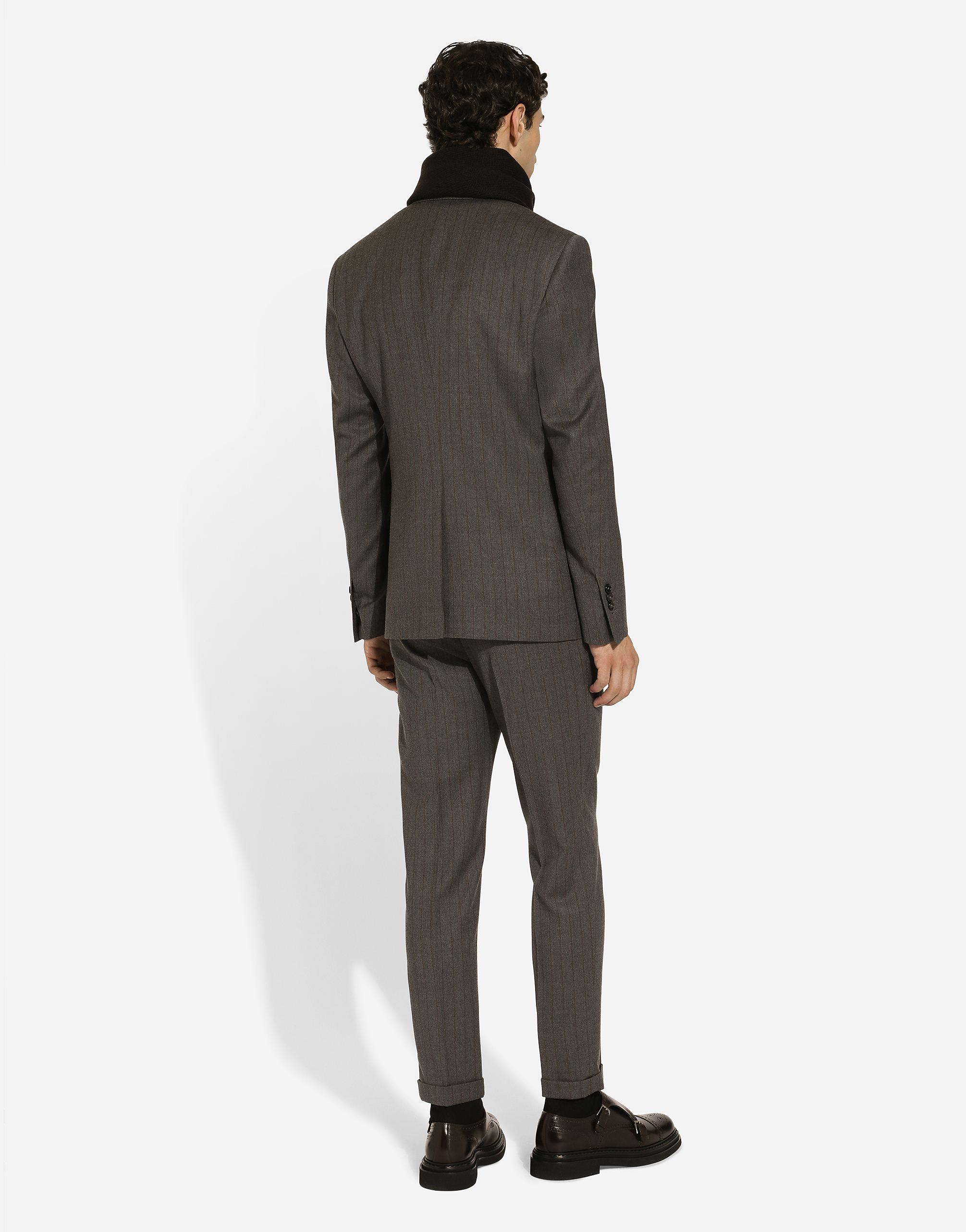 DOLCE & GABBANA SINGLE-BREASTED PINSTRIPE FLANNEL JACKET