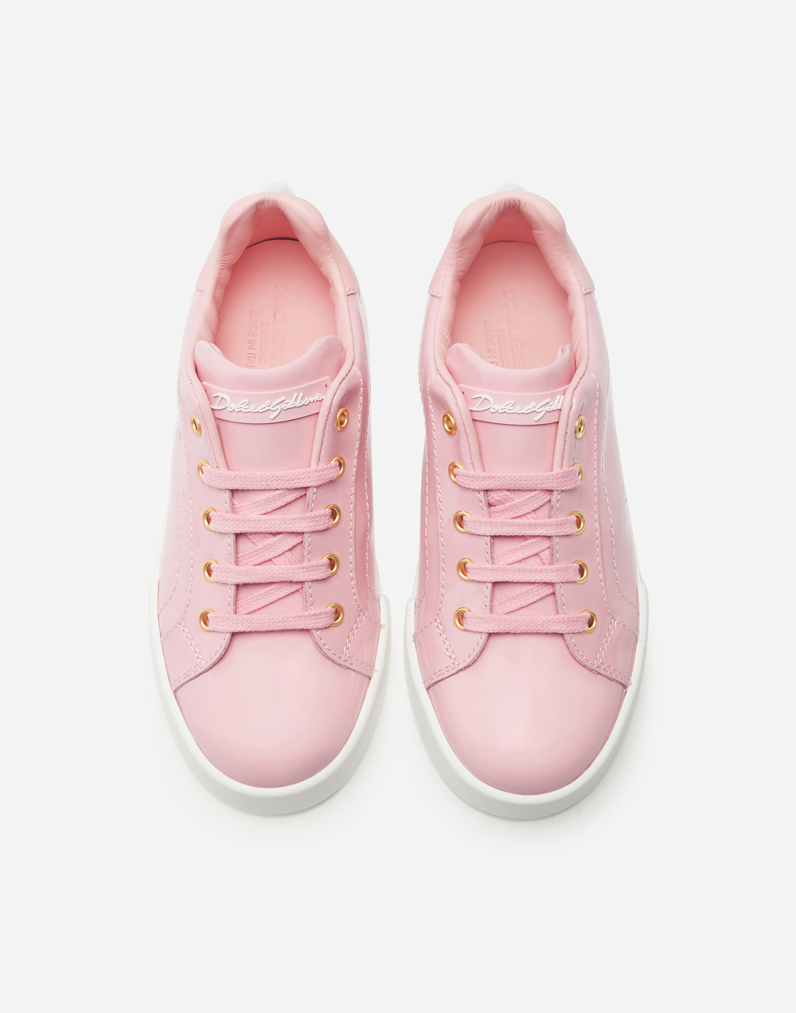 Girls Shoes 2 12 Years Dolce Gabbana حذاء رياضي بورتوفينو خفيف من جلد حاصل على براءة اختراع