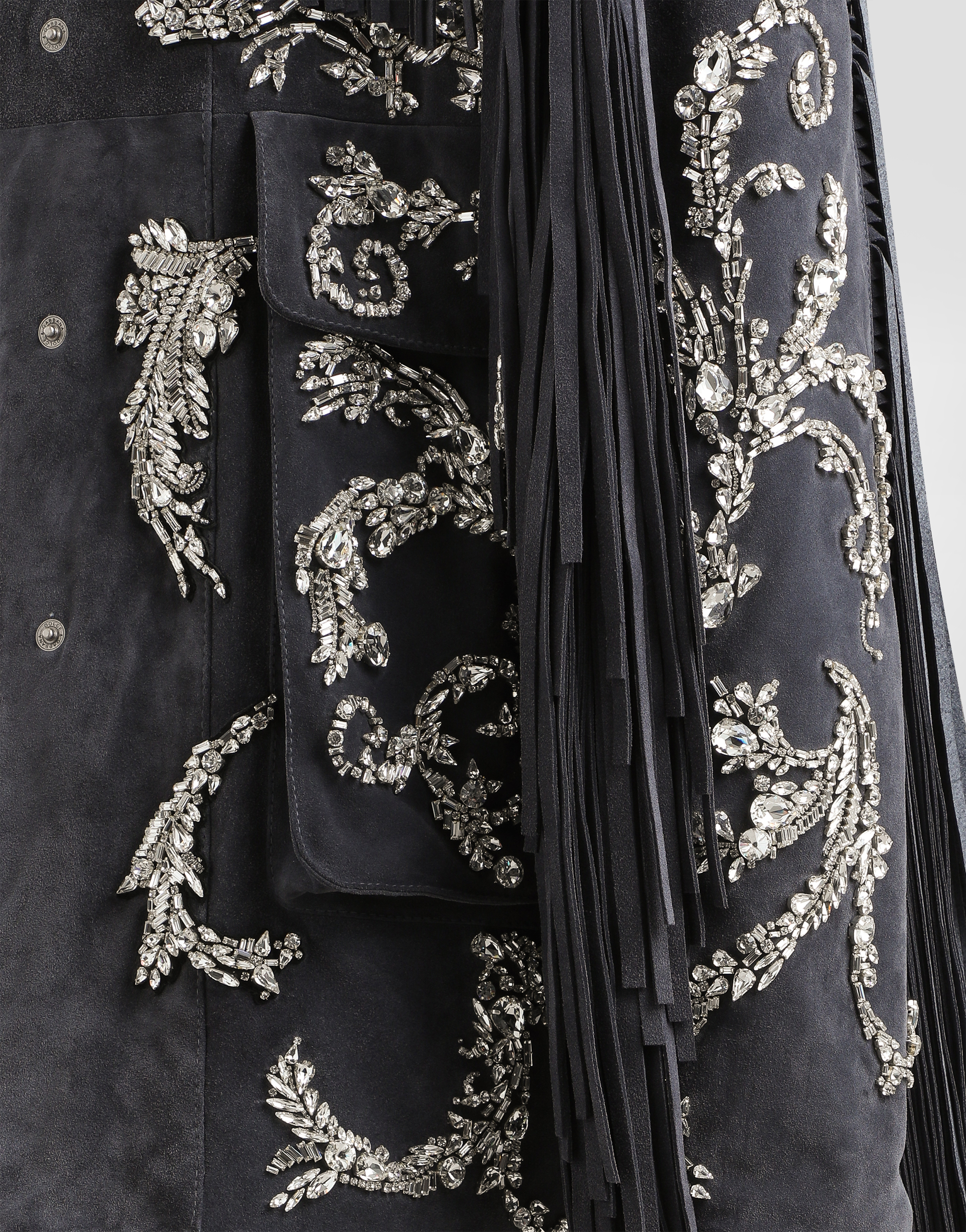 Dolce & Gabbana Embroidered Split Leather Jacket In Multi