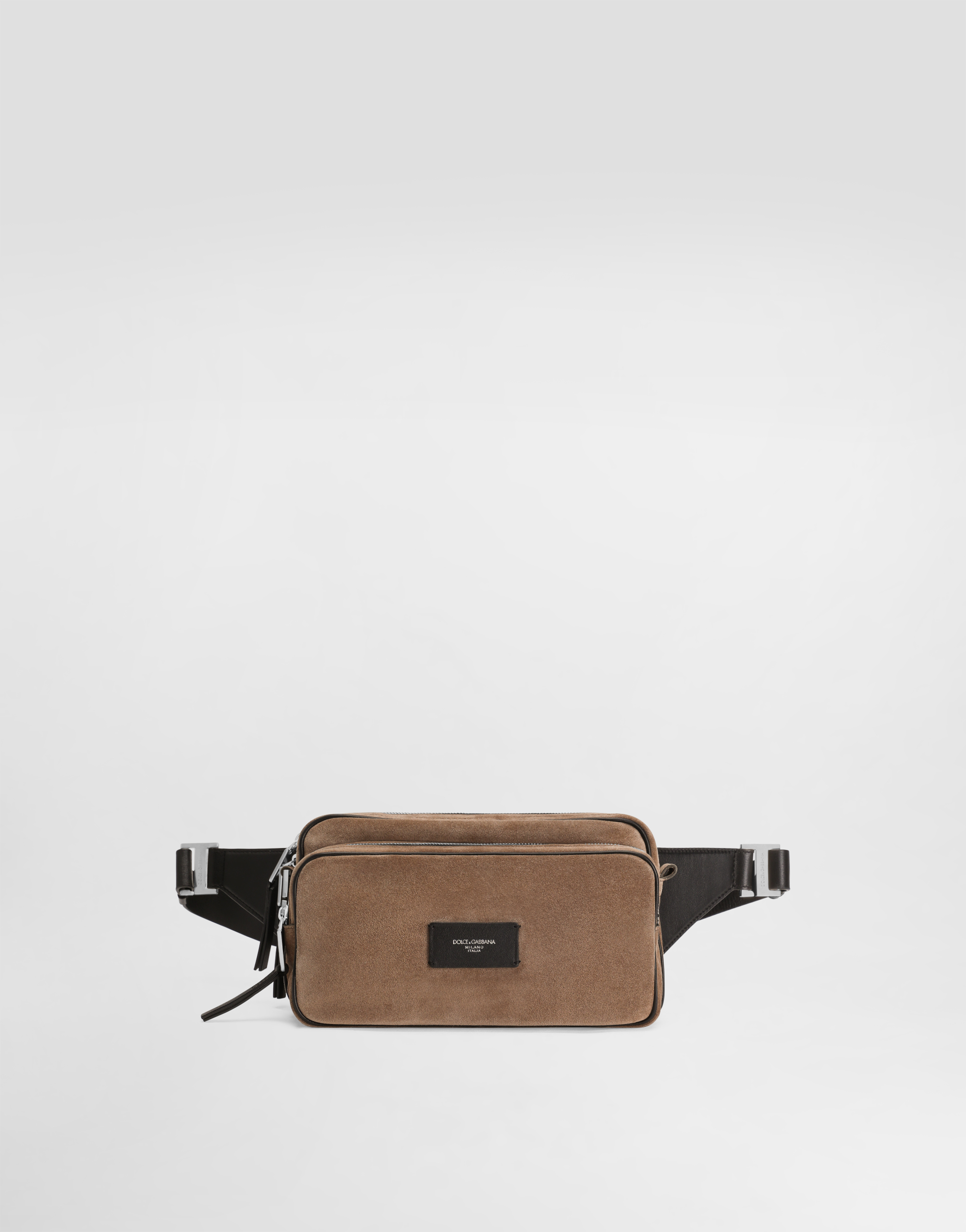 Dolce & Gabbana Leather And Split Calfskin Belt Bag - Man Backpacks And Fanny Packs Multicolor Onesize
