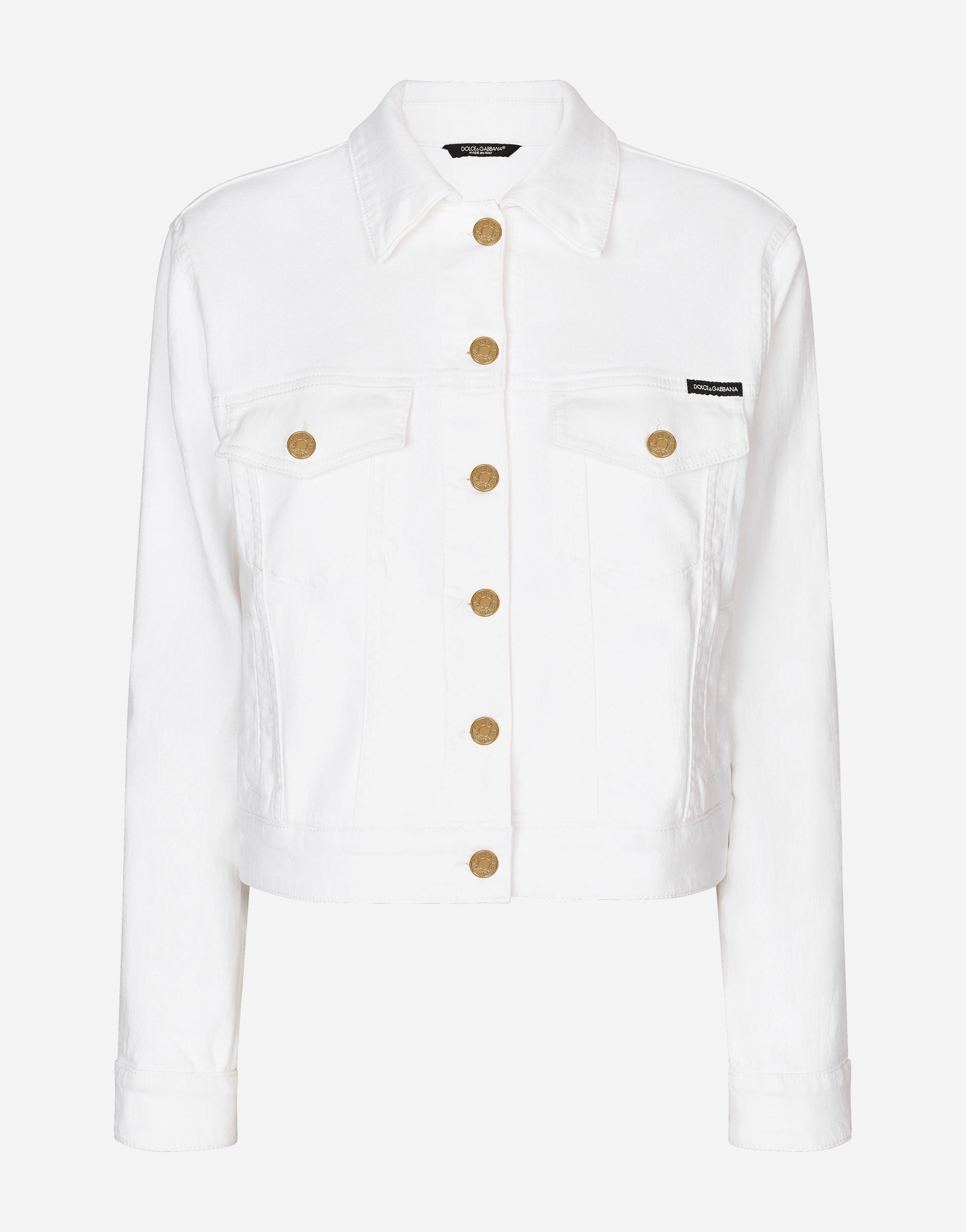 Dolce & Gabbana White Denim Jacket In Multicolor