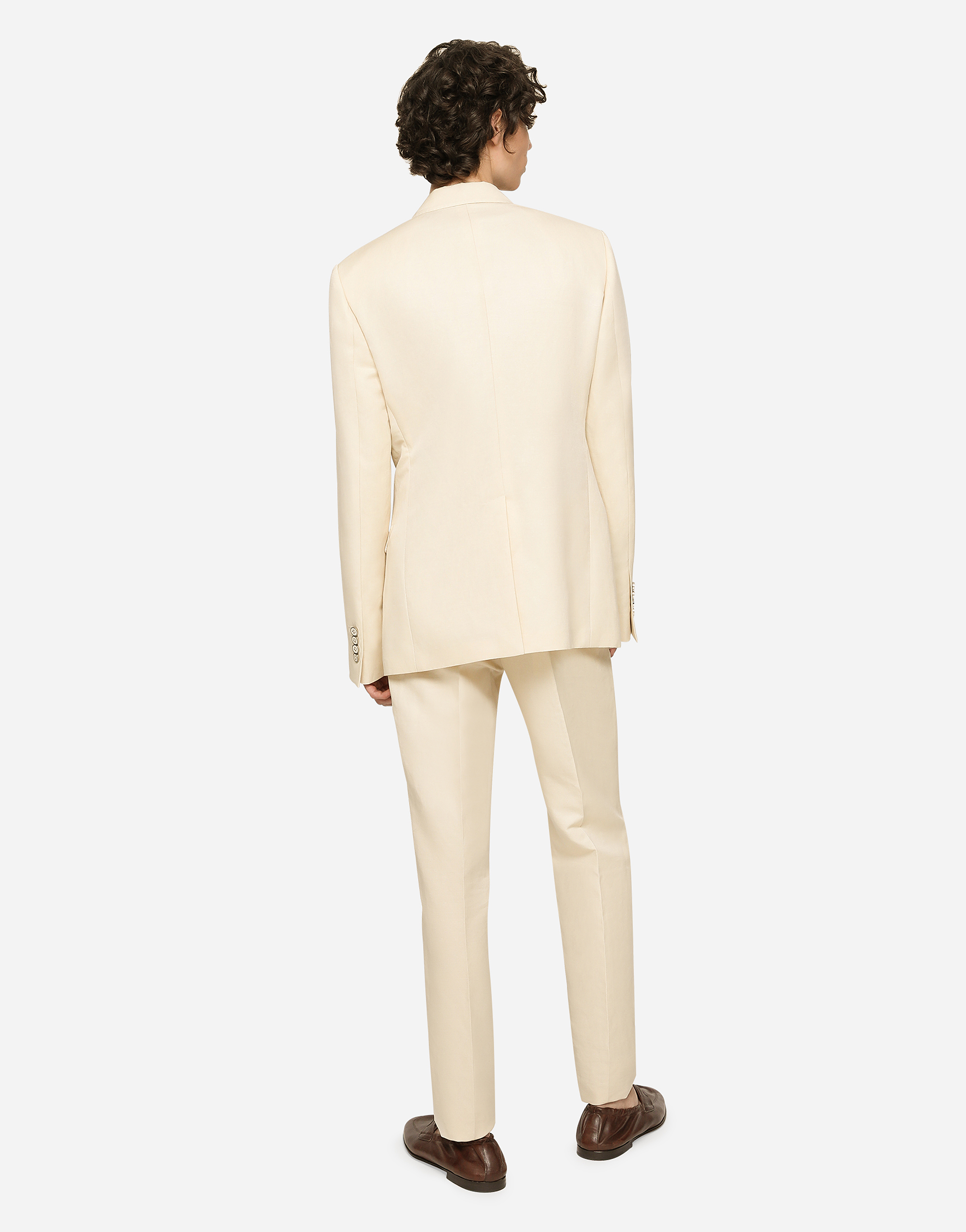 Single-breasted Taormina jacket in linen, cotton and silk in White 