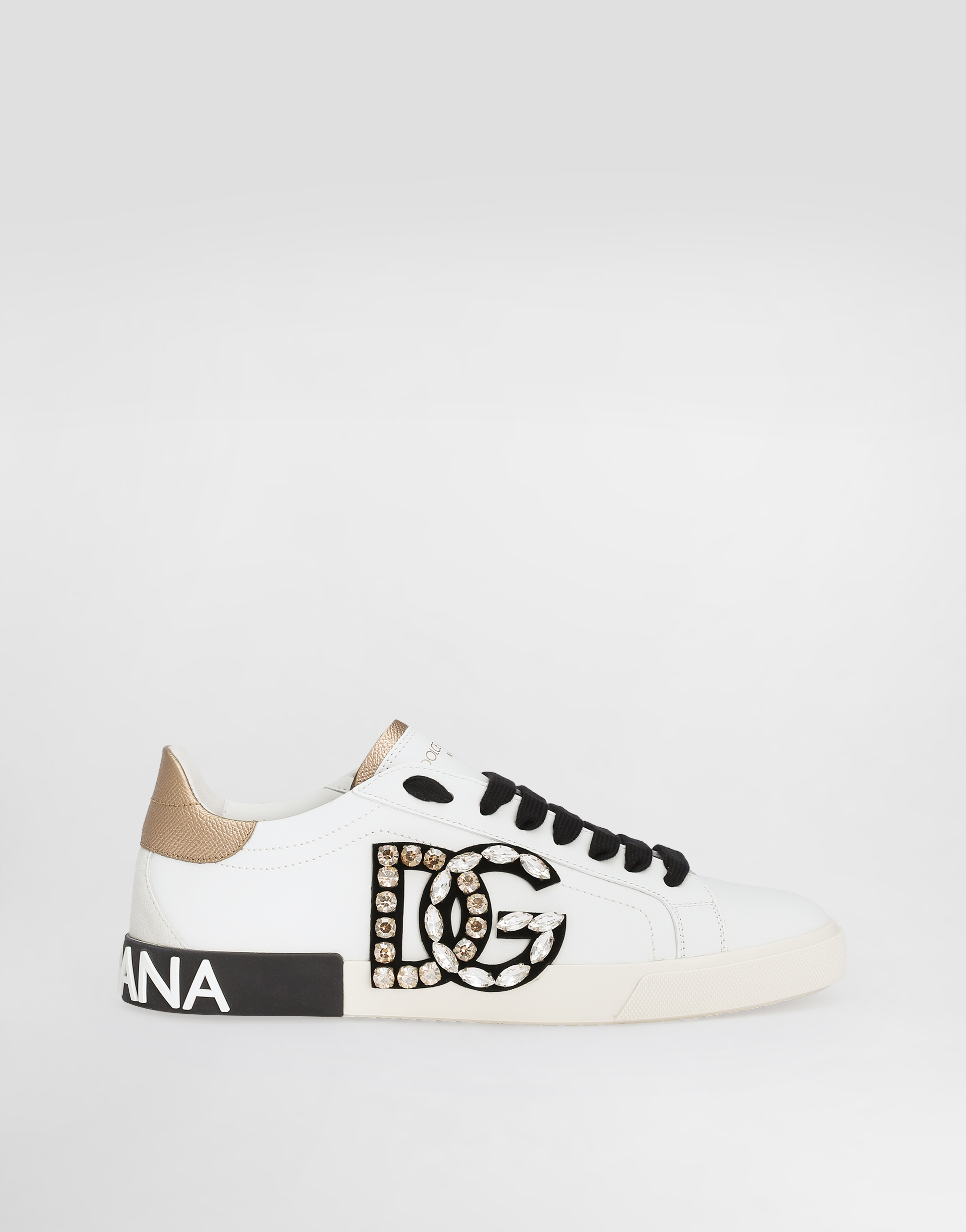 Dolce & Gabbana Portofino Vintage Calfskin Sneakers - Woman Sneakers White Leather