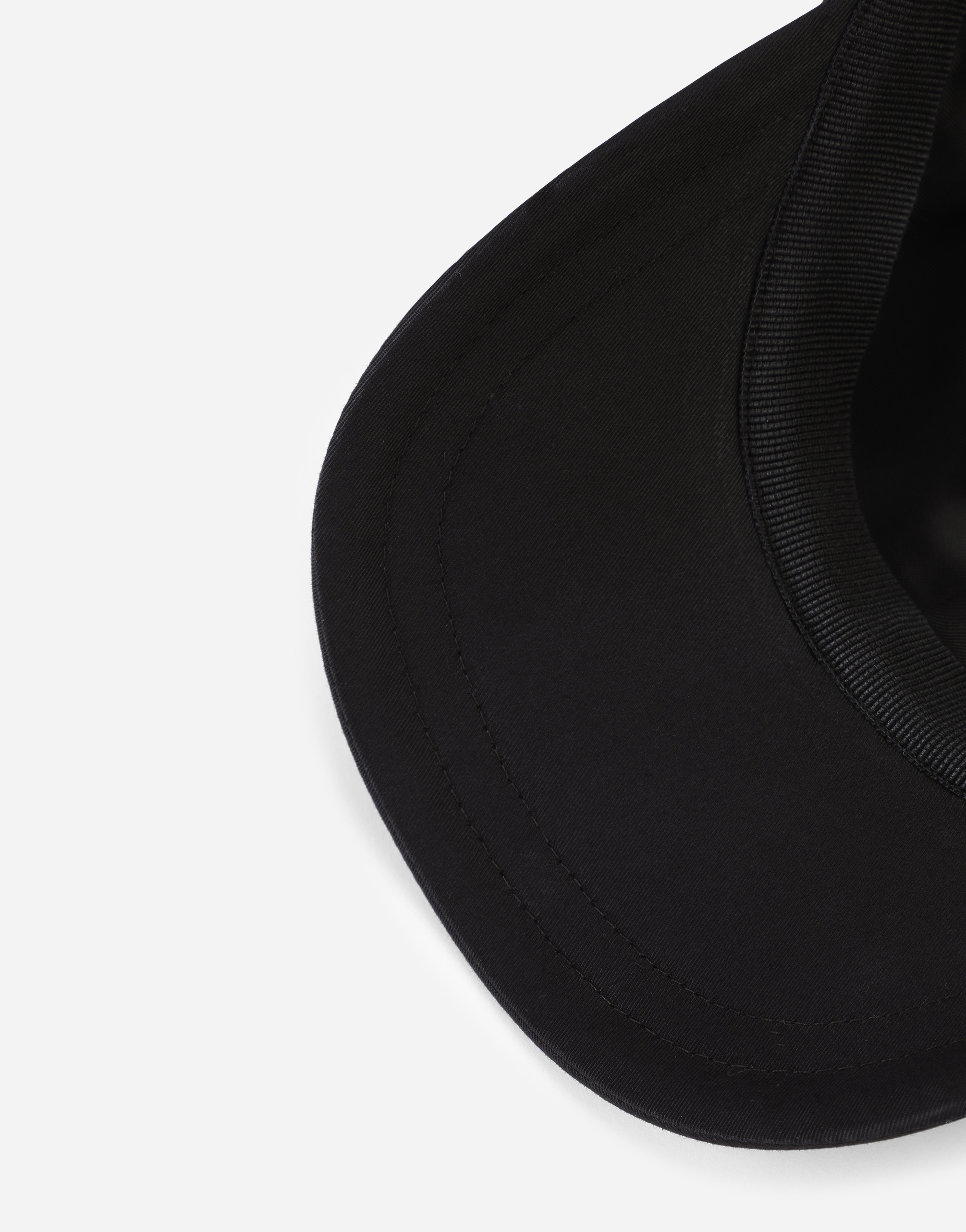 Dolce & Gabbana Gabardine Baseball Cap With Plate In Black