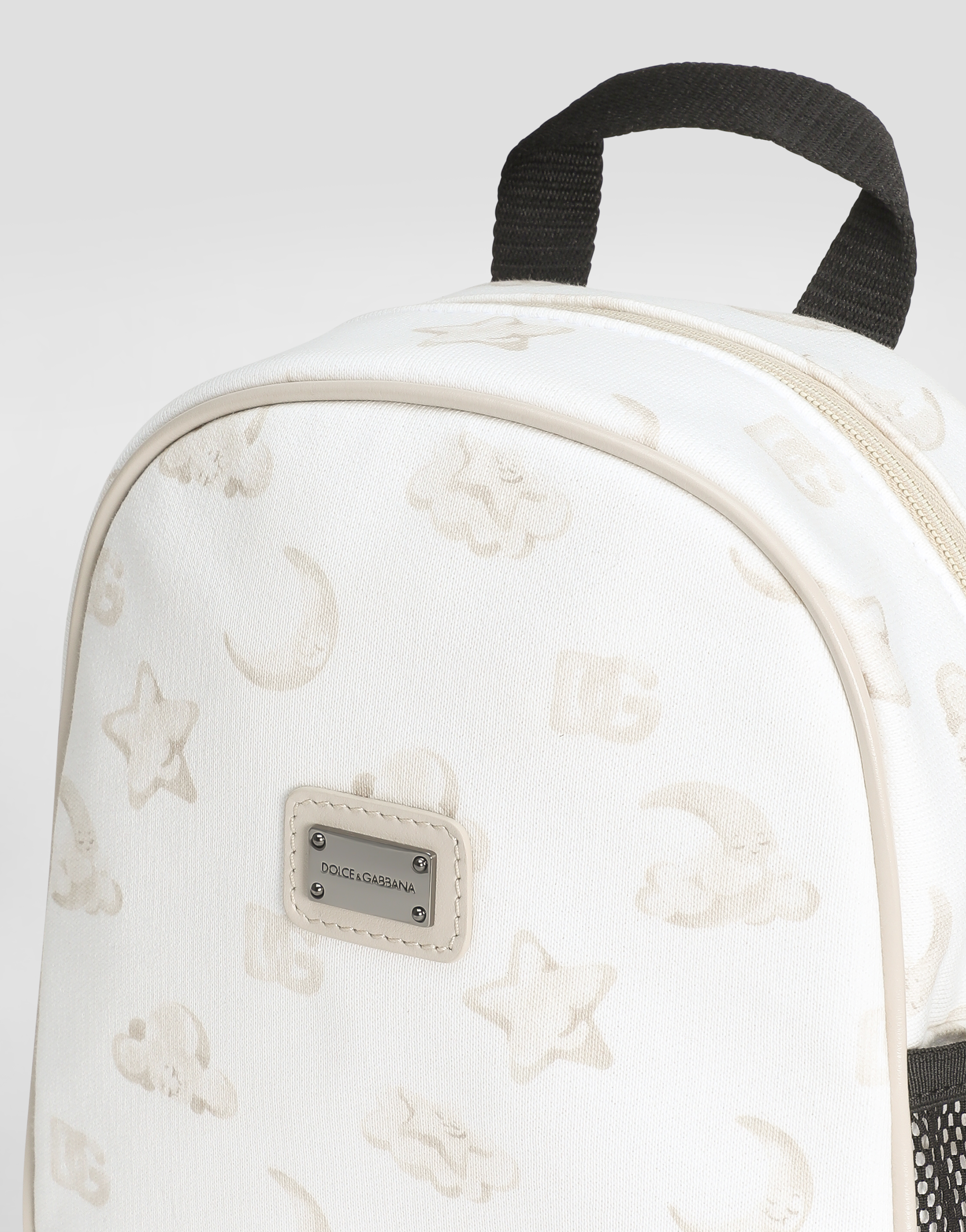 Sweatshirt-fabric backpack with moon and stars print