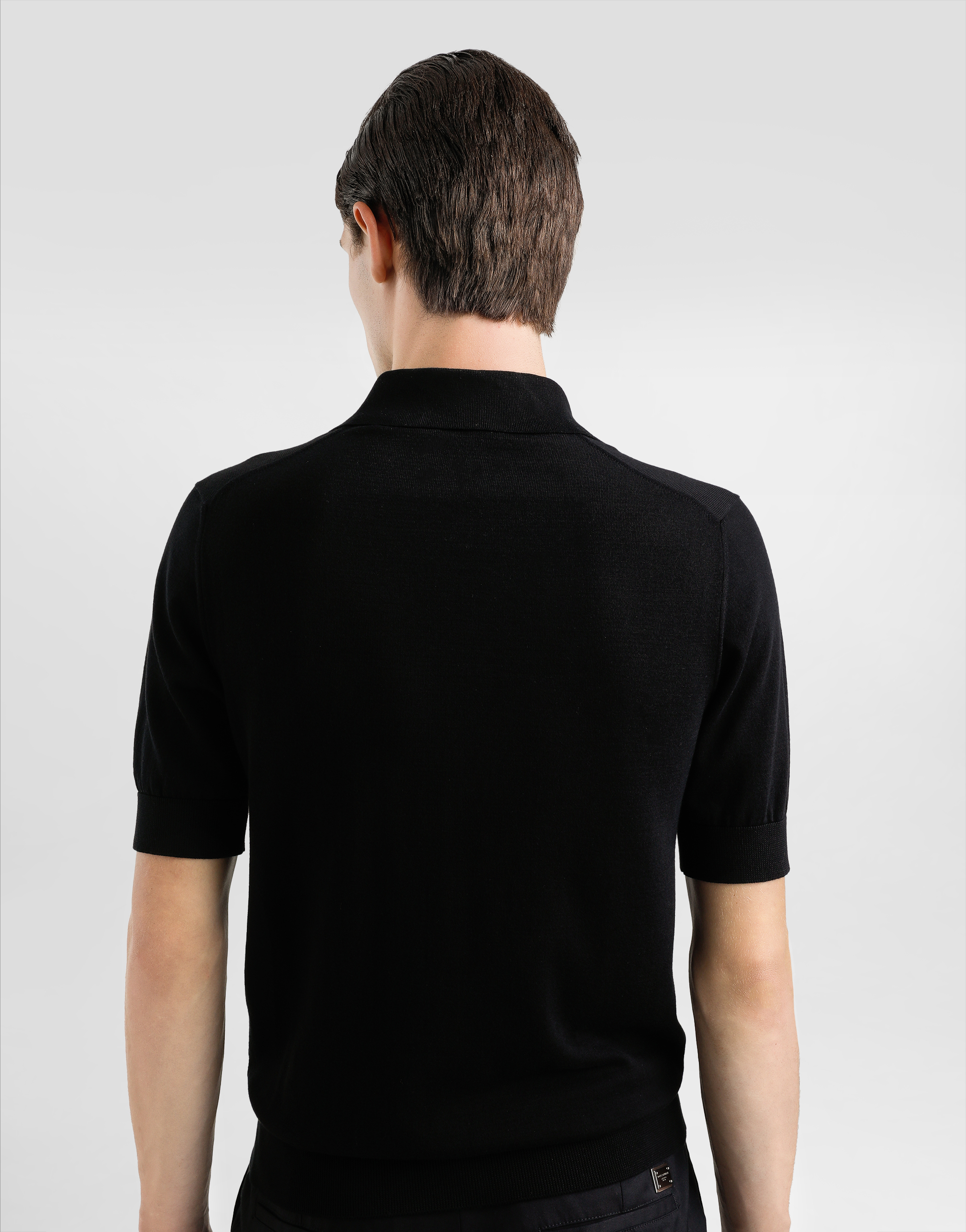Dolce & Gabbana Cotton Polo-shirt With Logo Tag In Black