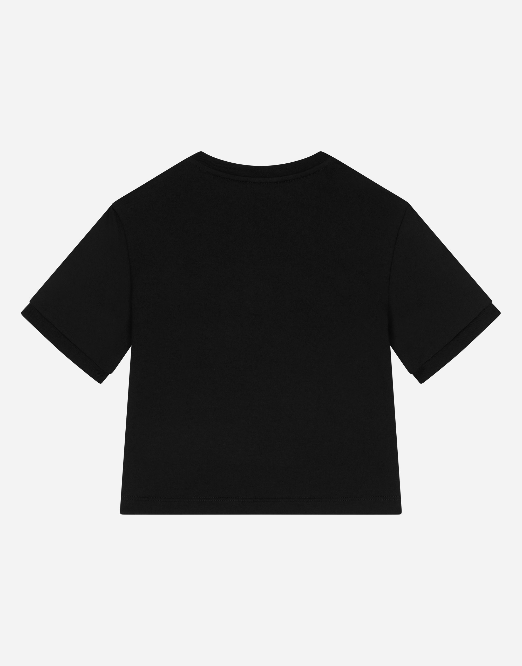 Jersey T-shirt with rhinestone logo