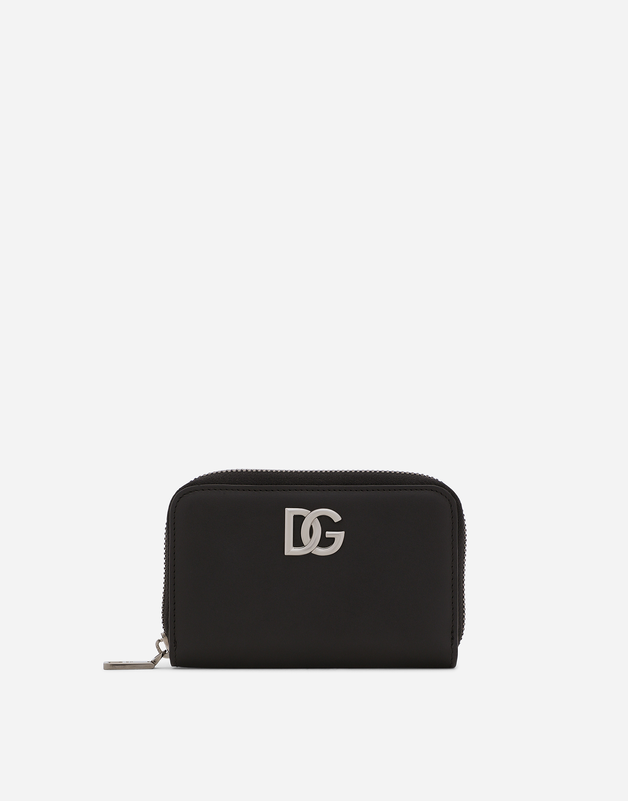 Dolce & Gabbana Calfskin Nappa Wallet With Dg Logo - Man Wallets And Small Leather Goods Black Leather Onesize