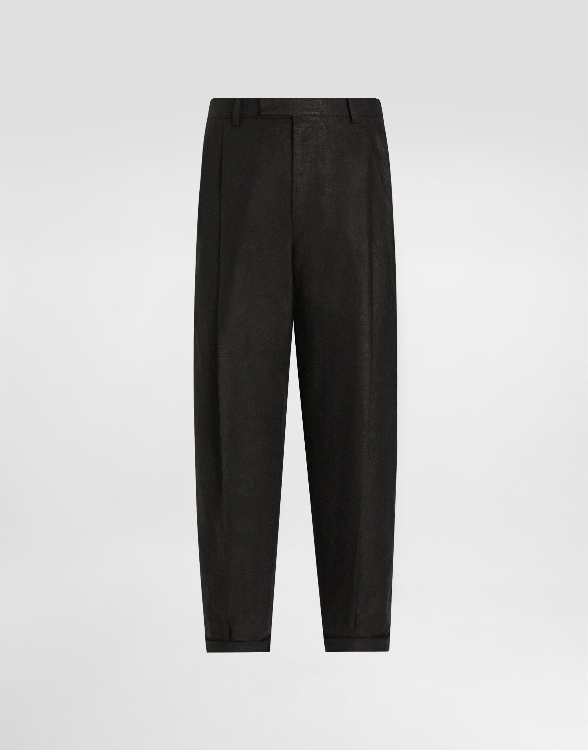 Dolce & Gabbana Linen Fabric Pants - Man Pants And Shorts Black