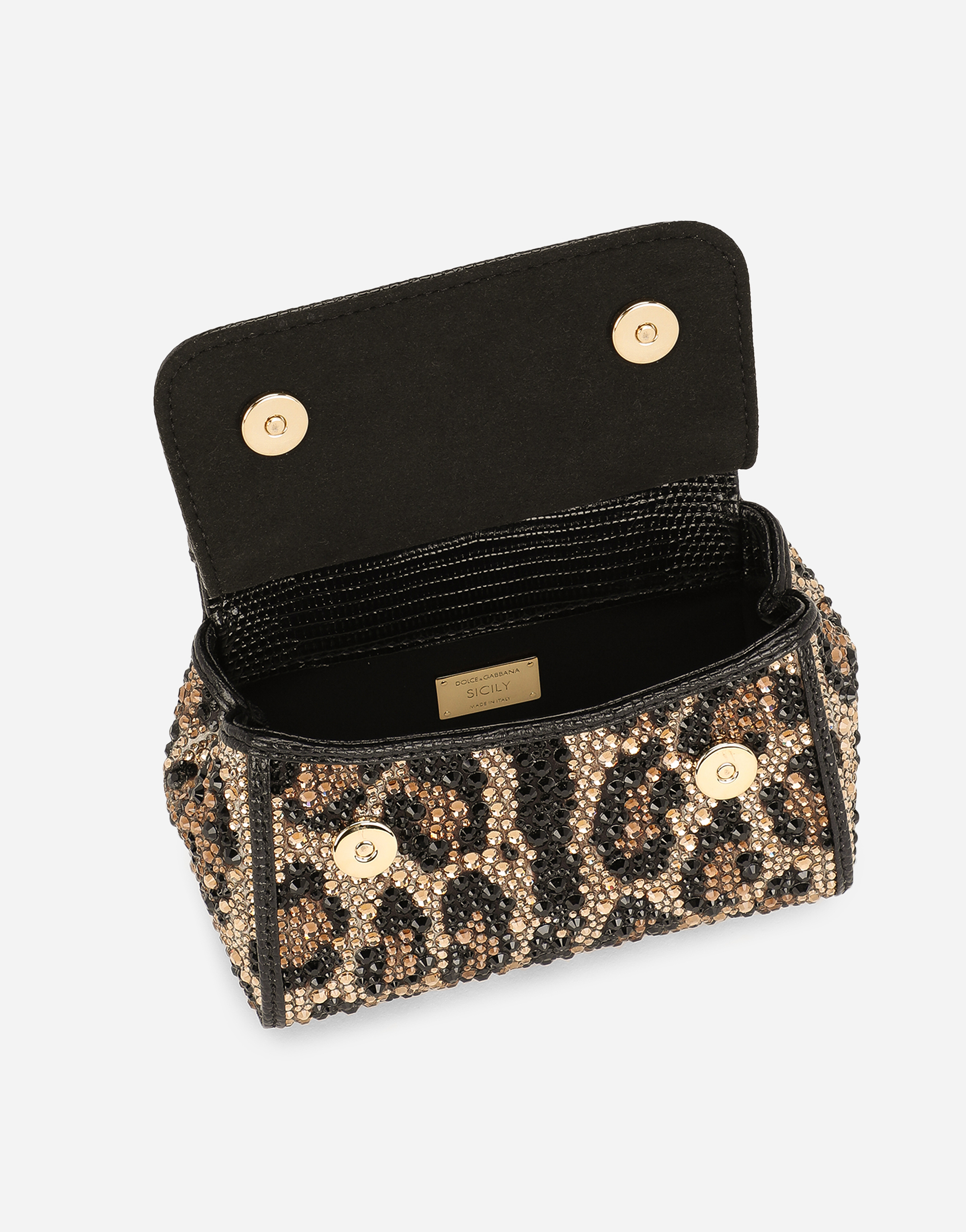 Shop Dolce & Gabbana Mini Sicily Handbag In Animal Print