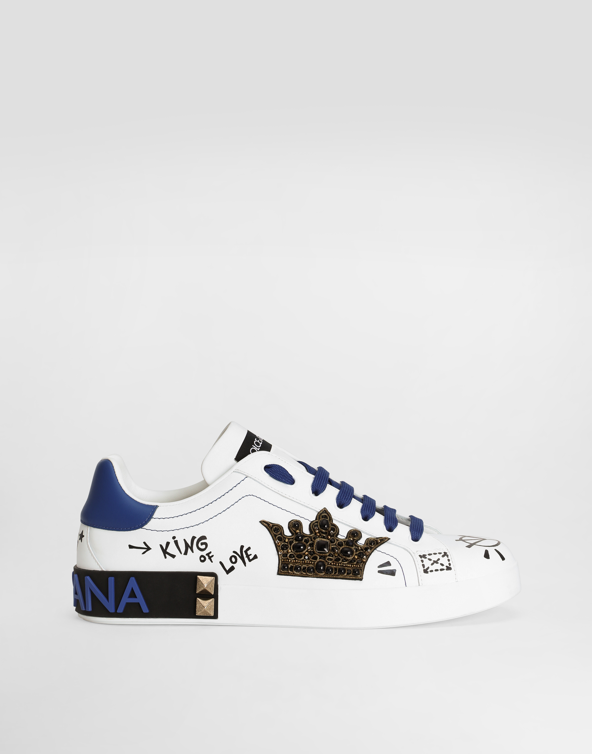 Portofino leather sneakers en Multicolor de Hombre | Dolce&Gabbana®