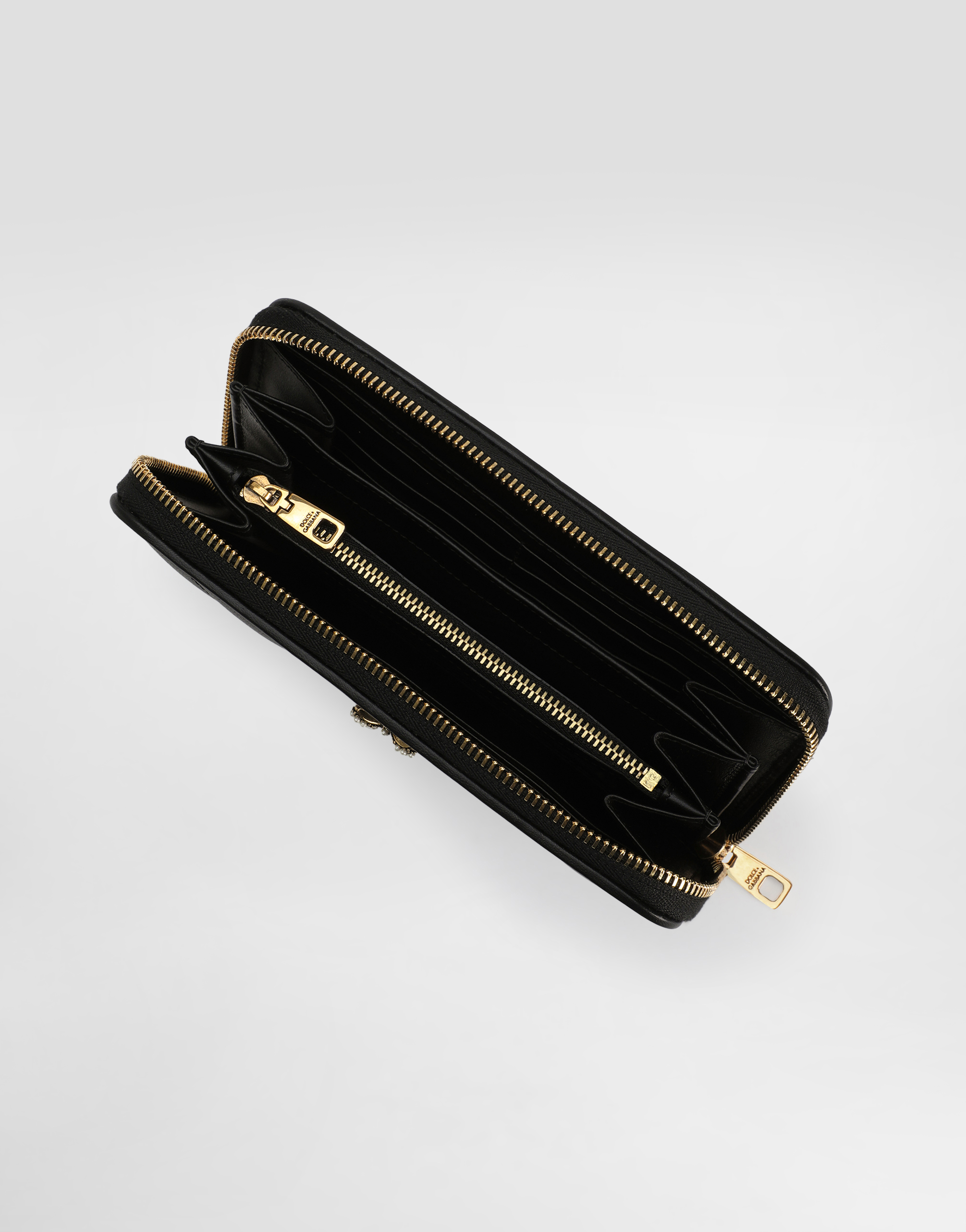 Shop Dolce & Gabbana Zip-around Devotion Wallet In Black