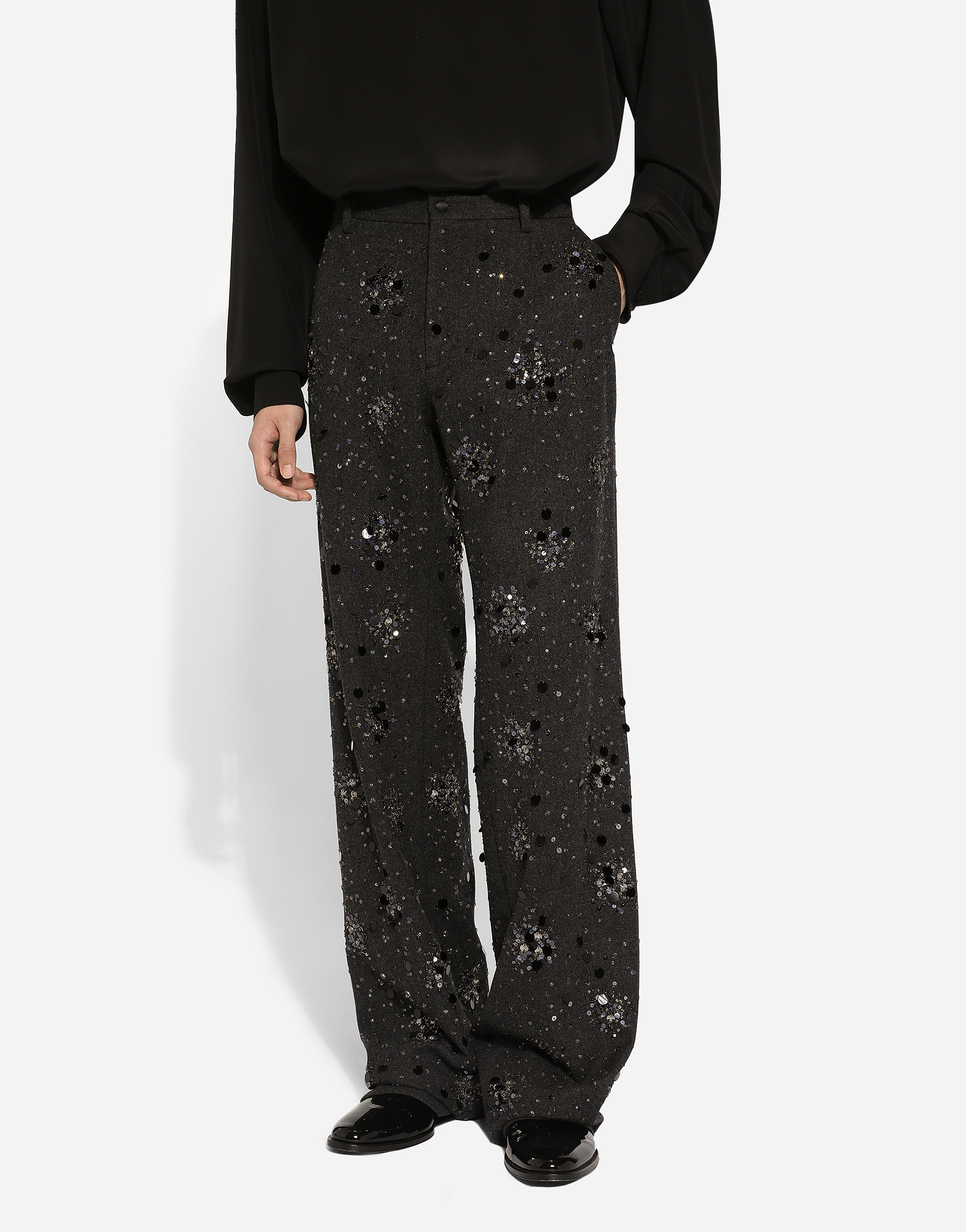 Classic embroidered pants