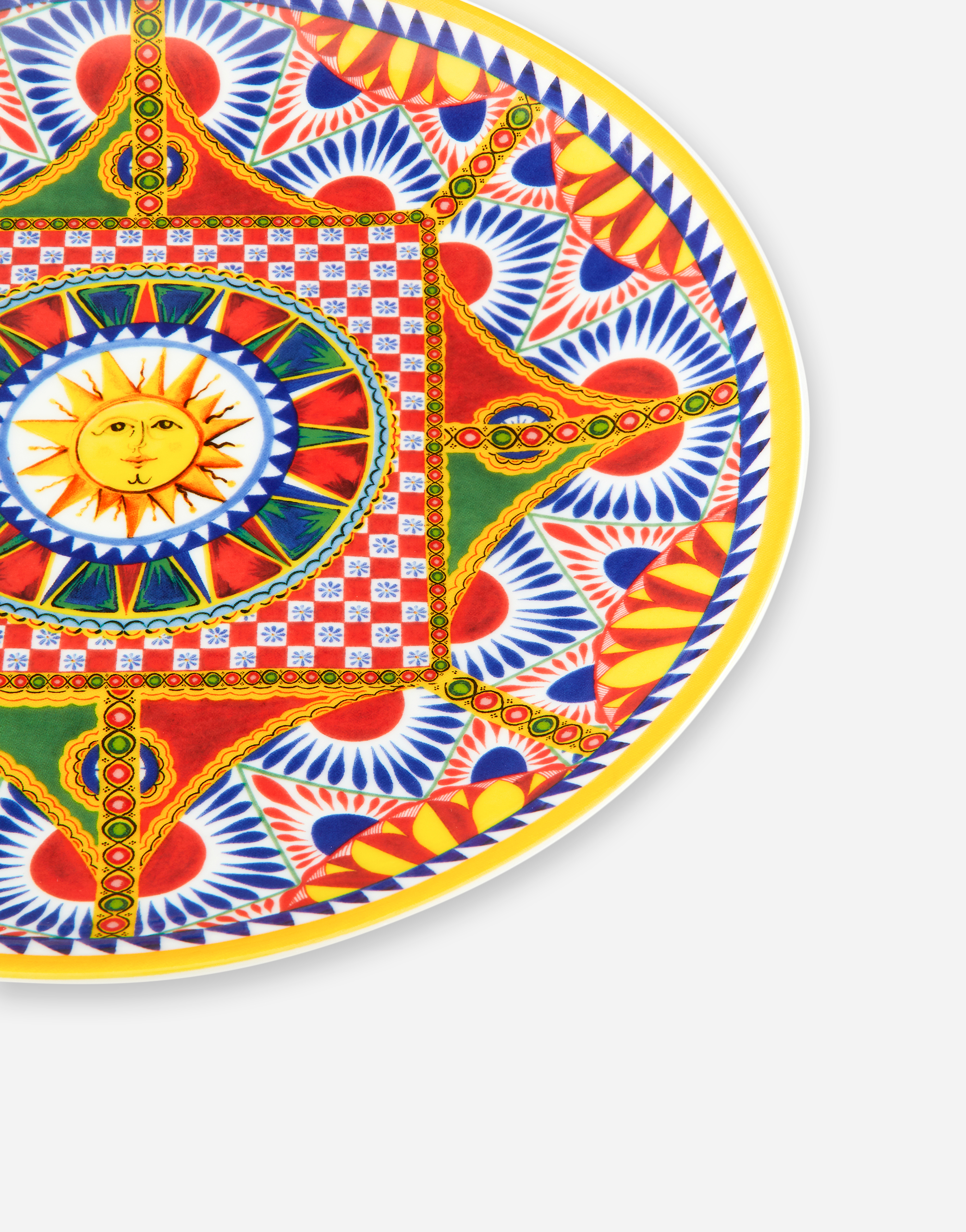 Shop Dolce & Gabbana Set 2 Porcelain Dinner Plates In Multicolor