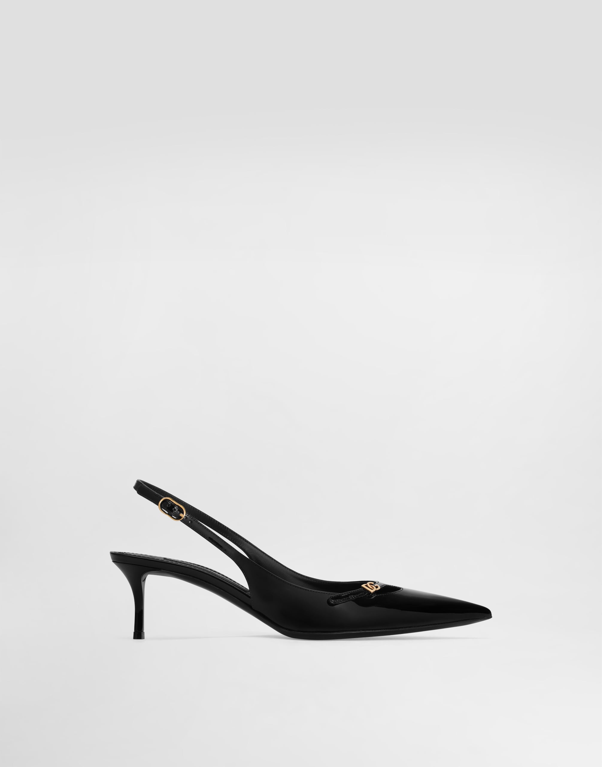 DOLCE&GABBANA ブラックエナメルストラップヒール DOLCE&GABBANA ブラックエナメルストラップヒール Patent leather