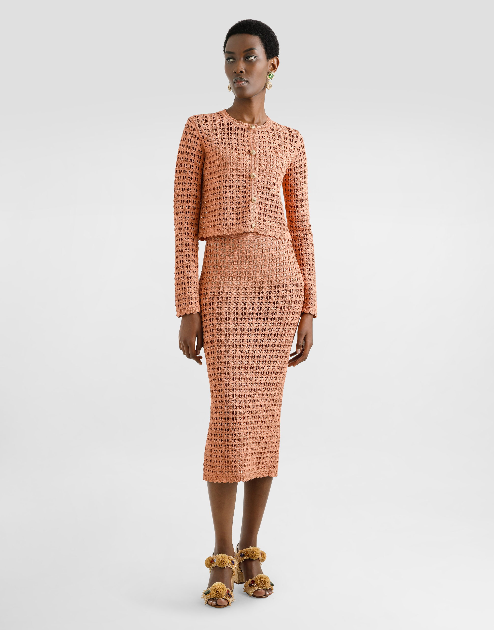 Dolce & Gabbana Crochet-knit Midi Skirt