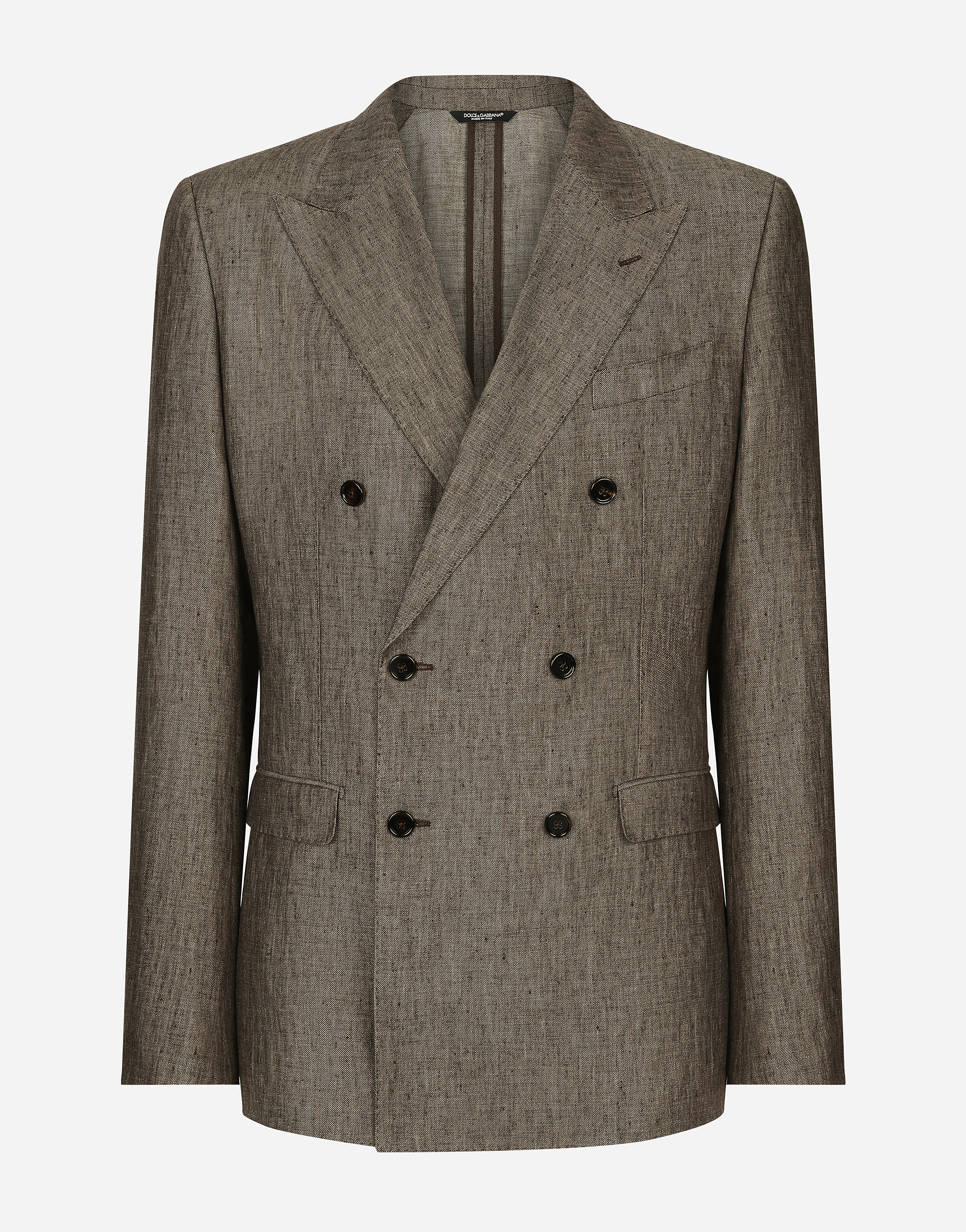 Dolce & Gabbana Double-breasted Linen Taormina Jacket - Man Suits And Blazers Multi-colored