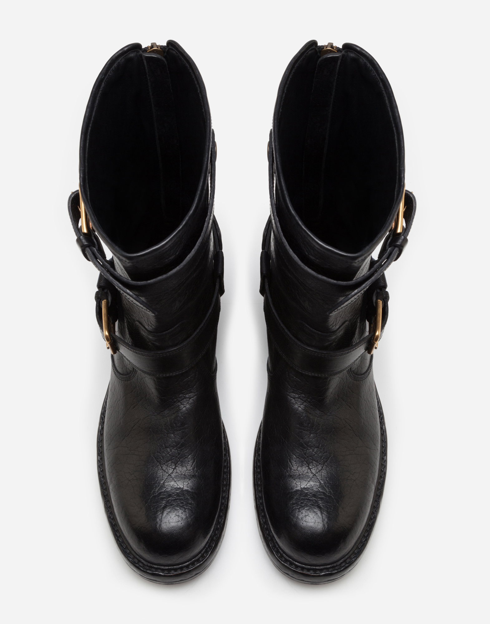 Dolce & Gabbana Black Leather Bernini Boots In Black