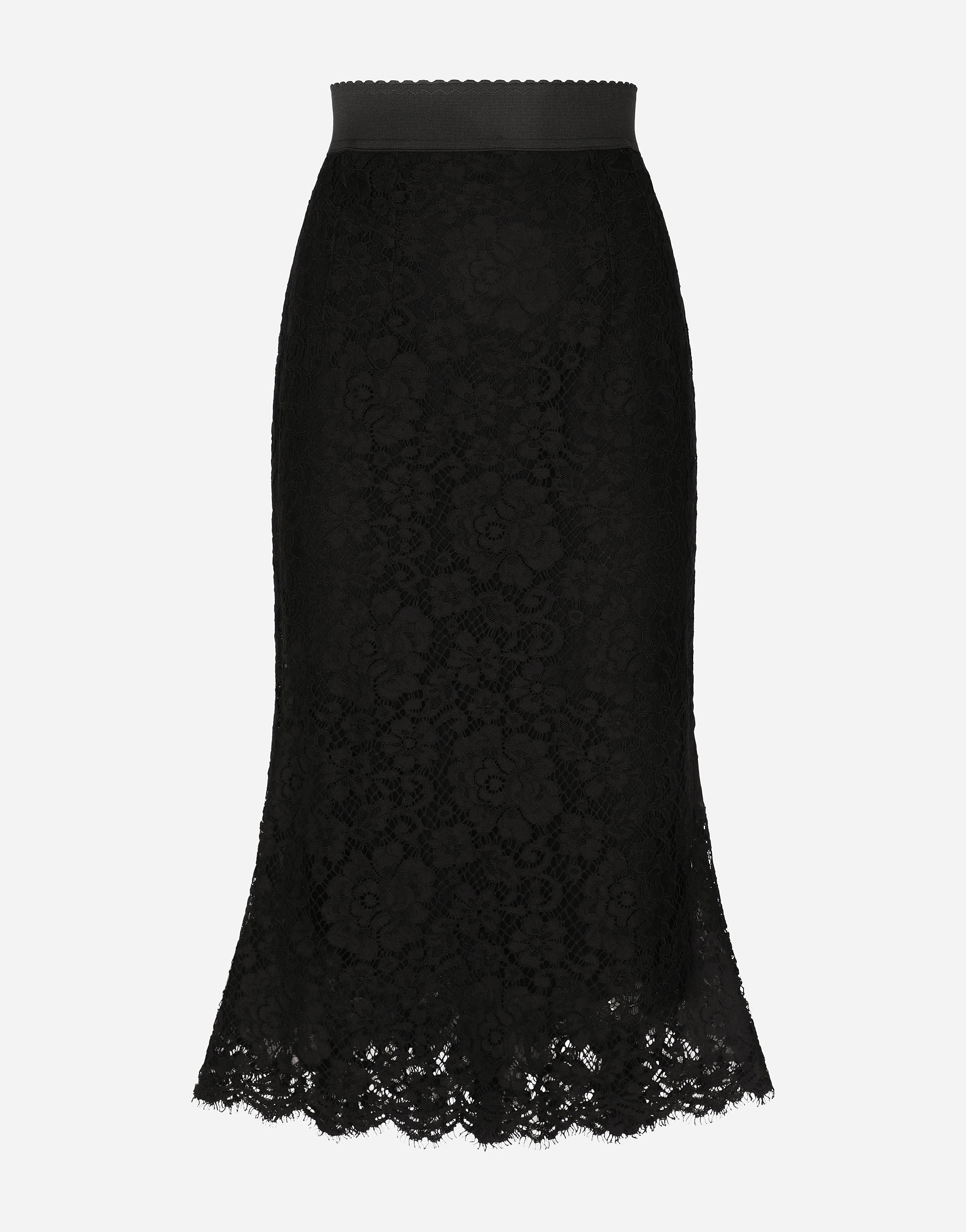 Dolce & Gabbana Long Mermaid Skirt In Lace - Woman Skirts Black