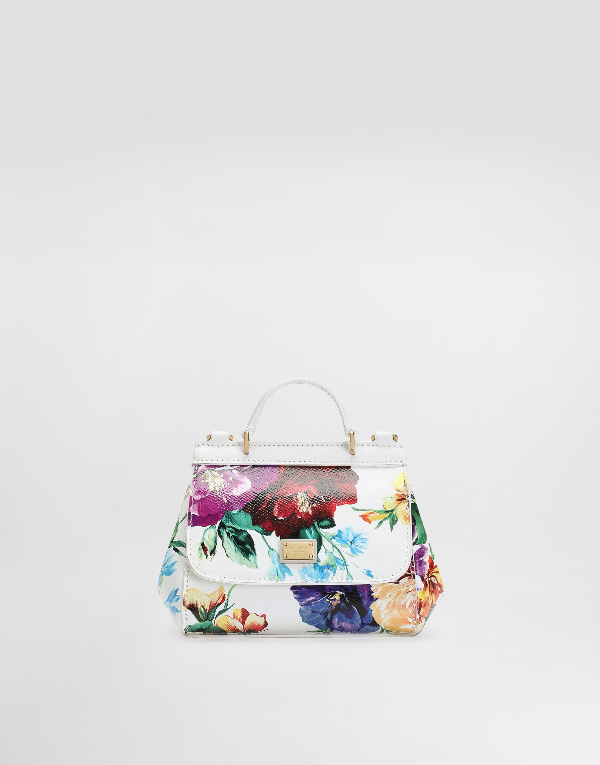 Dolce & Gabbana Sicily Handbag In Dauphine Printed Calfskin - Woman Accessories Print Onesize