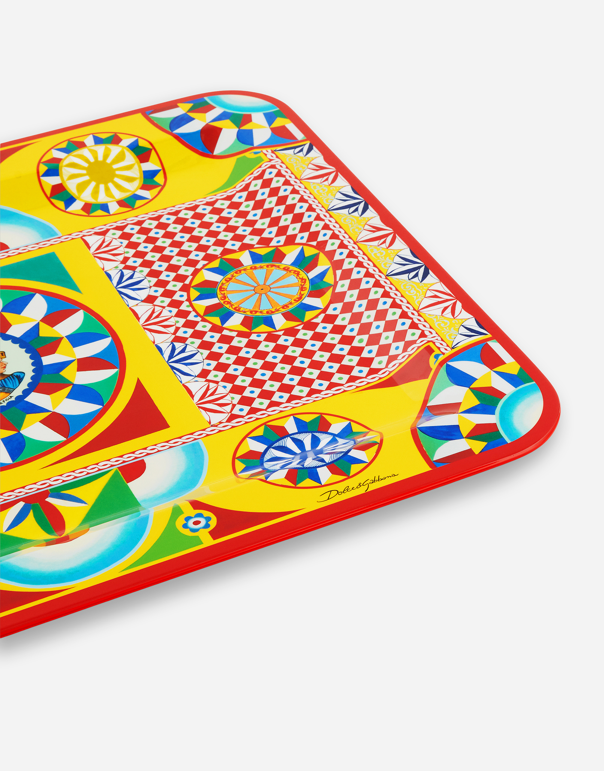 Dolce & Gabbana Wooden Tray Medium Multicolor Unisex Onesize In Multicolor